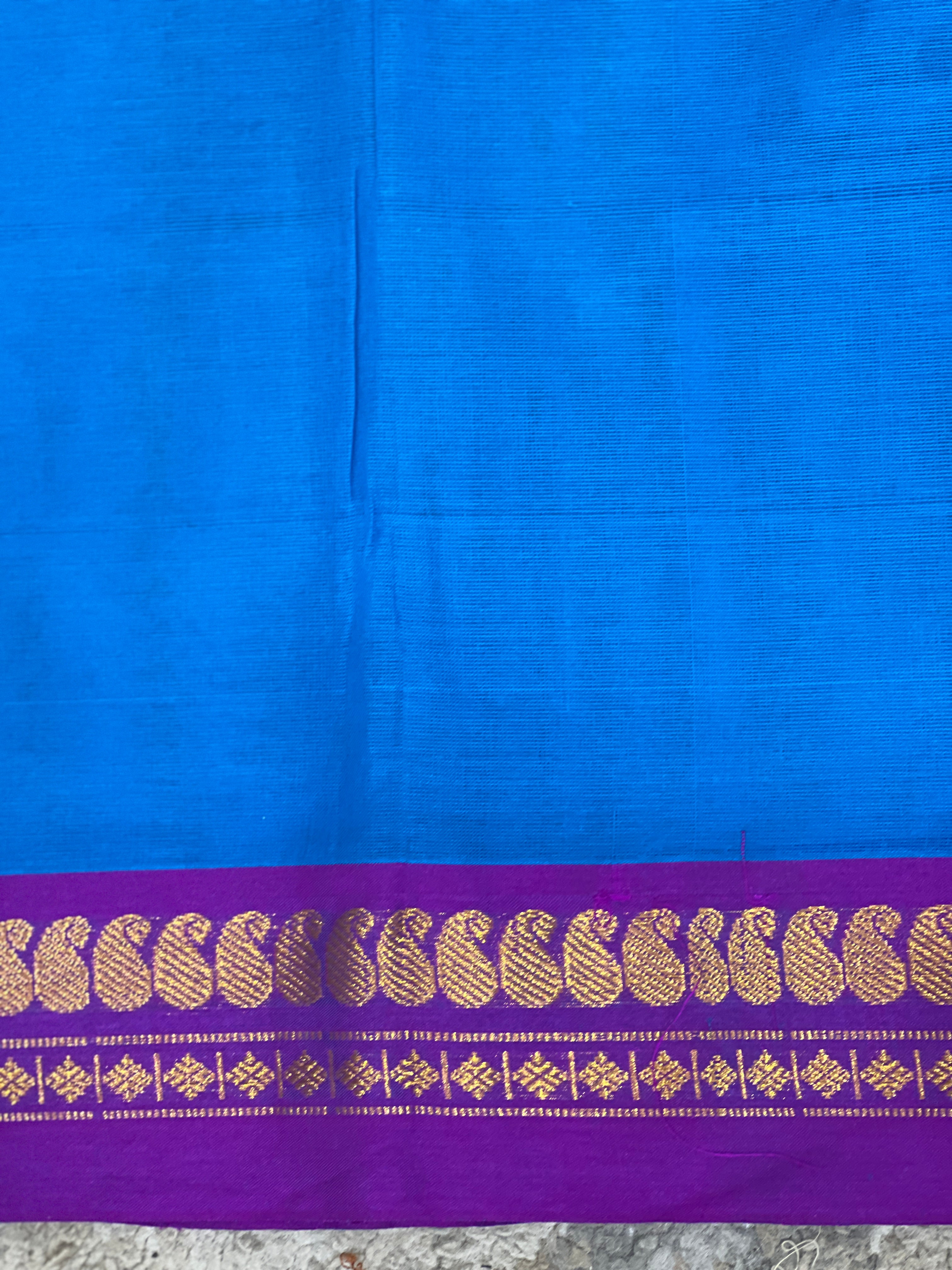 Golden Zari Bordered Kanchi Cotton Saree | GAS135