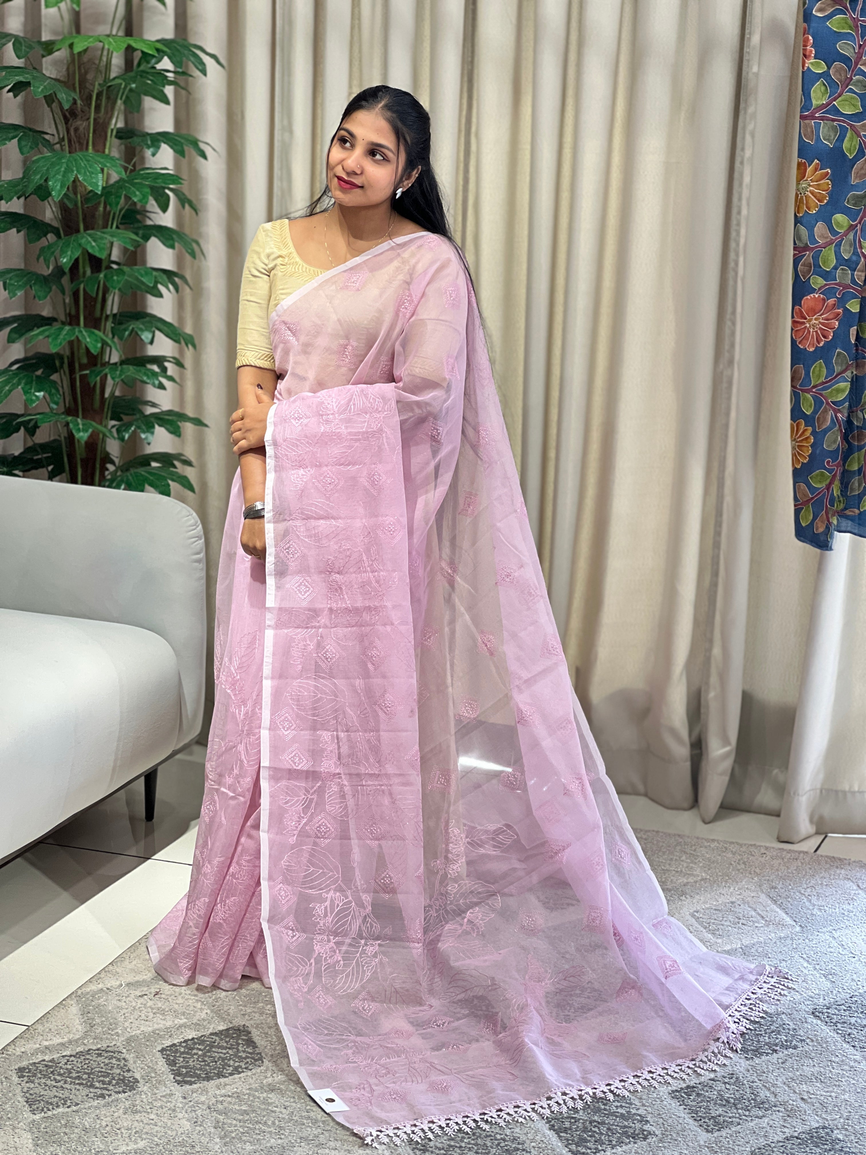 Embroidery Detailed Kota Saree | YNG967