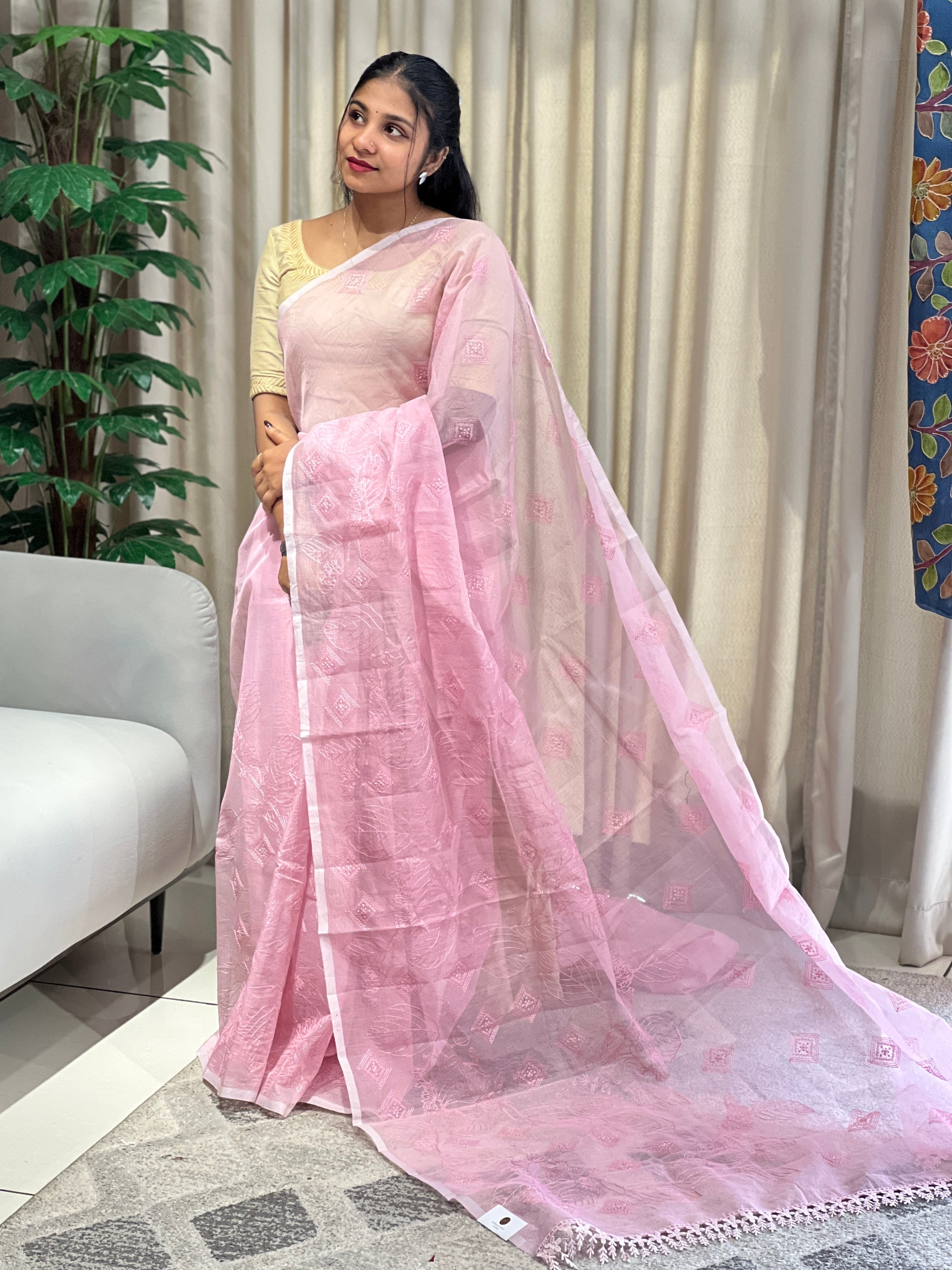 Embroidery Detailed Kota Saree | YNG965