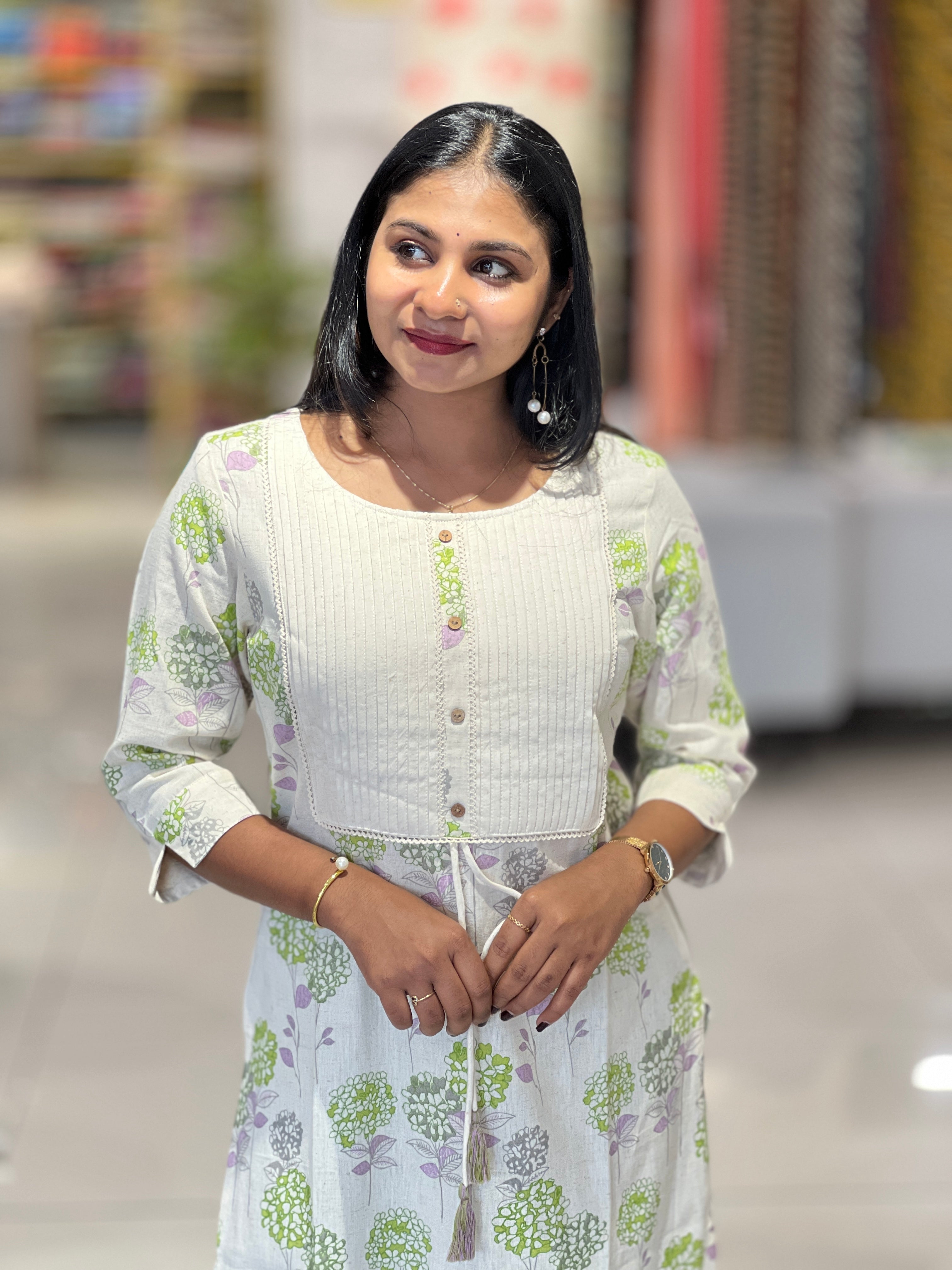 Floral Patterned Cotton Kurta | RGA295