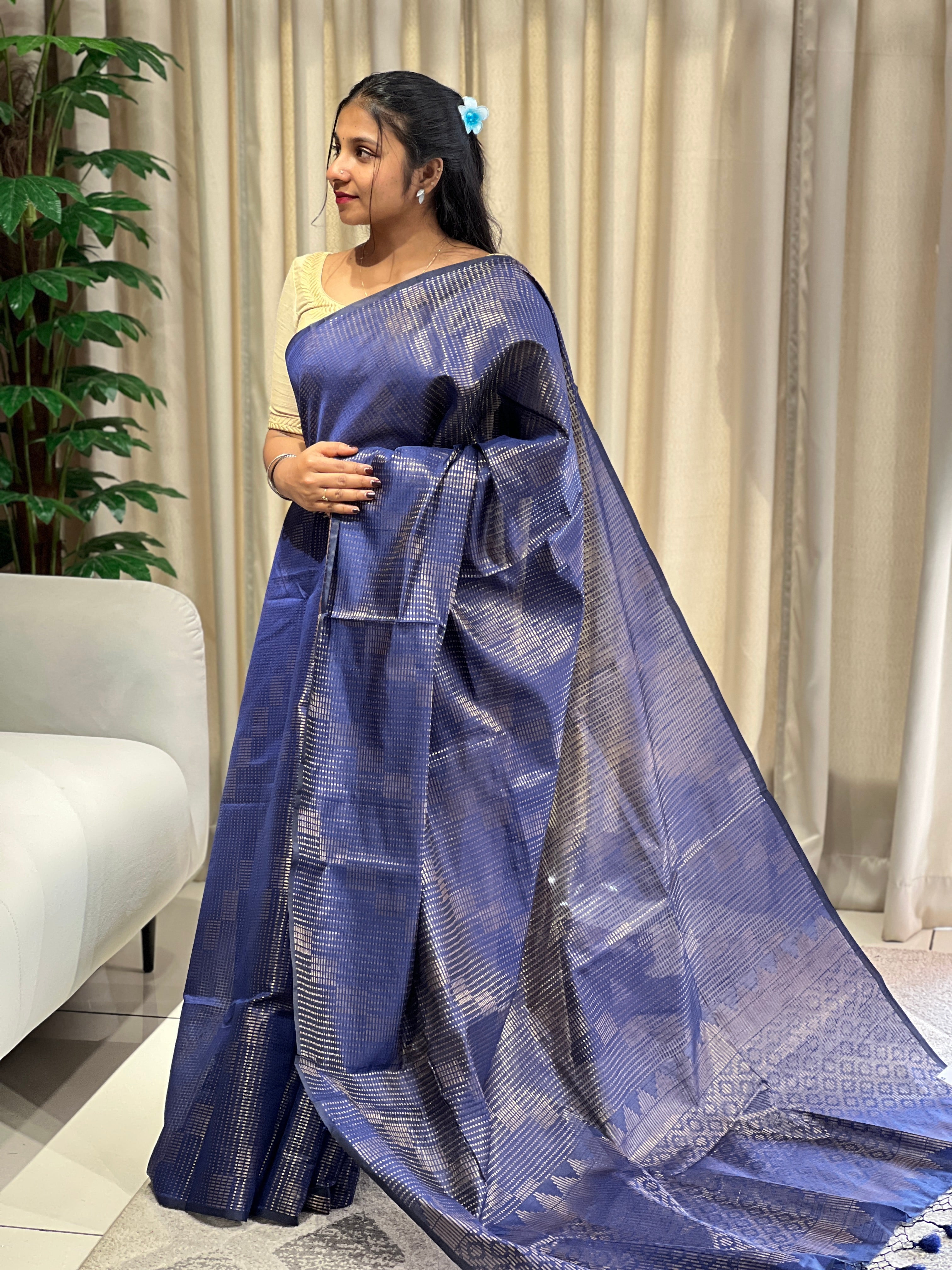 Zari Woven Cotton Silk Saree | YNG1033