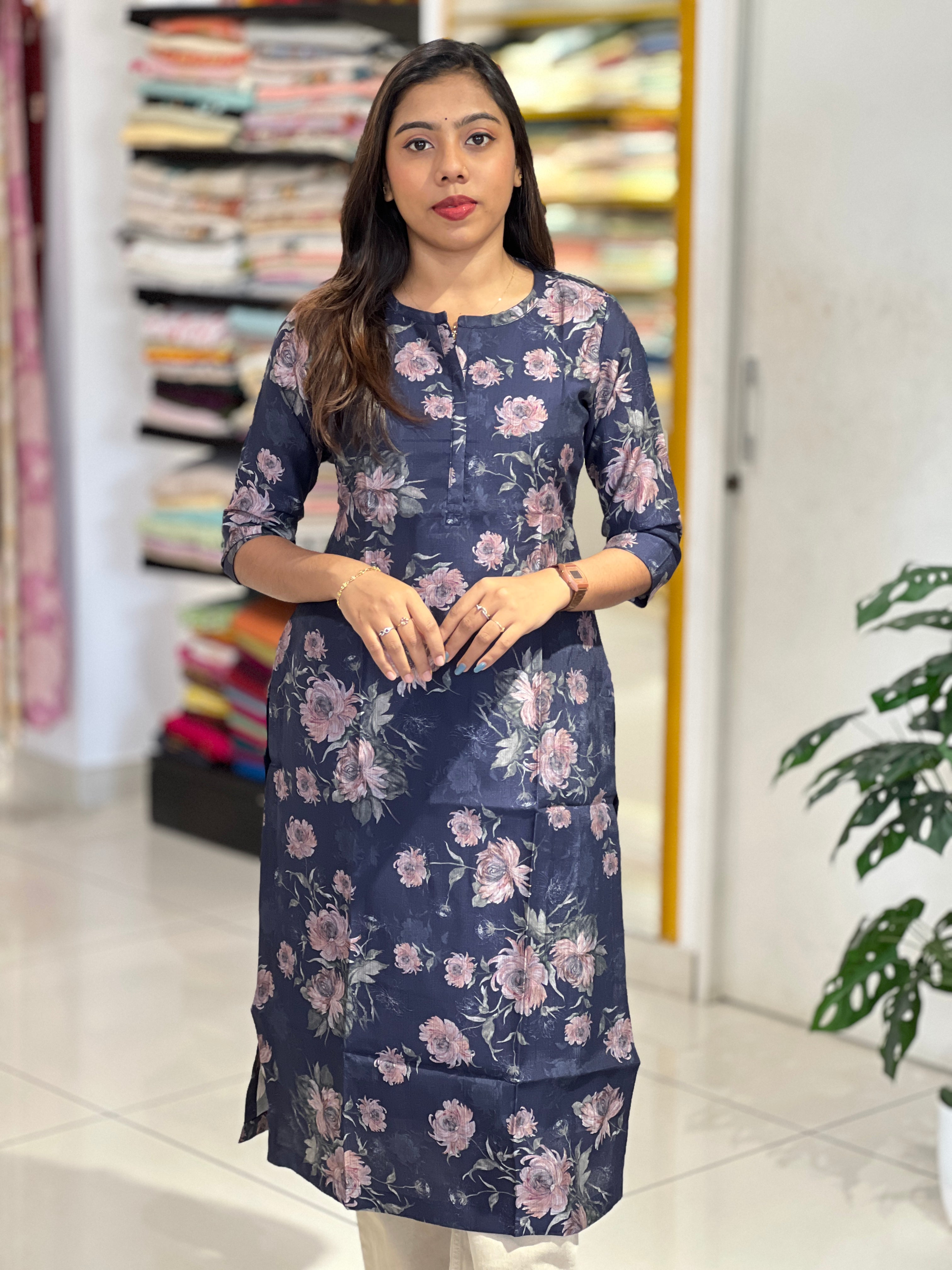 Floral Printed Cotton Kurta | SV304