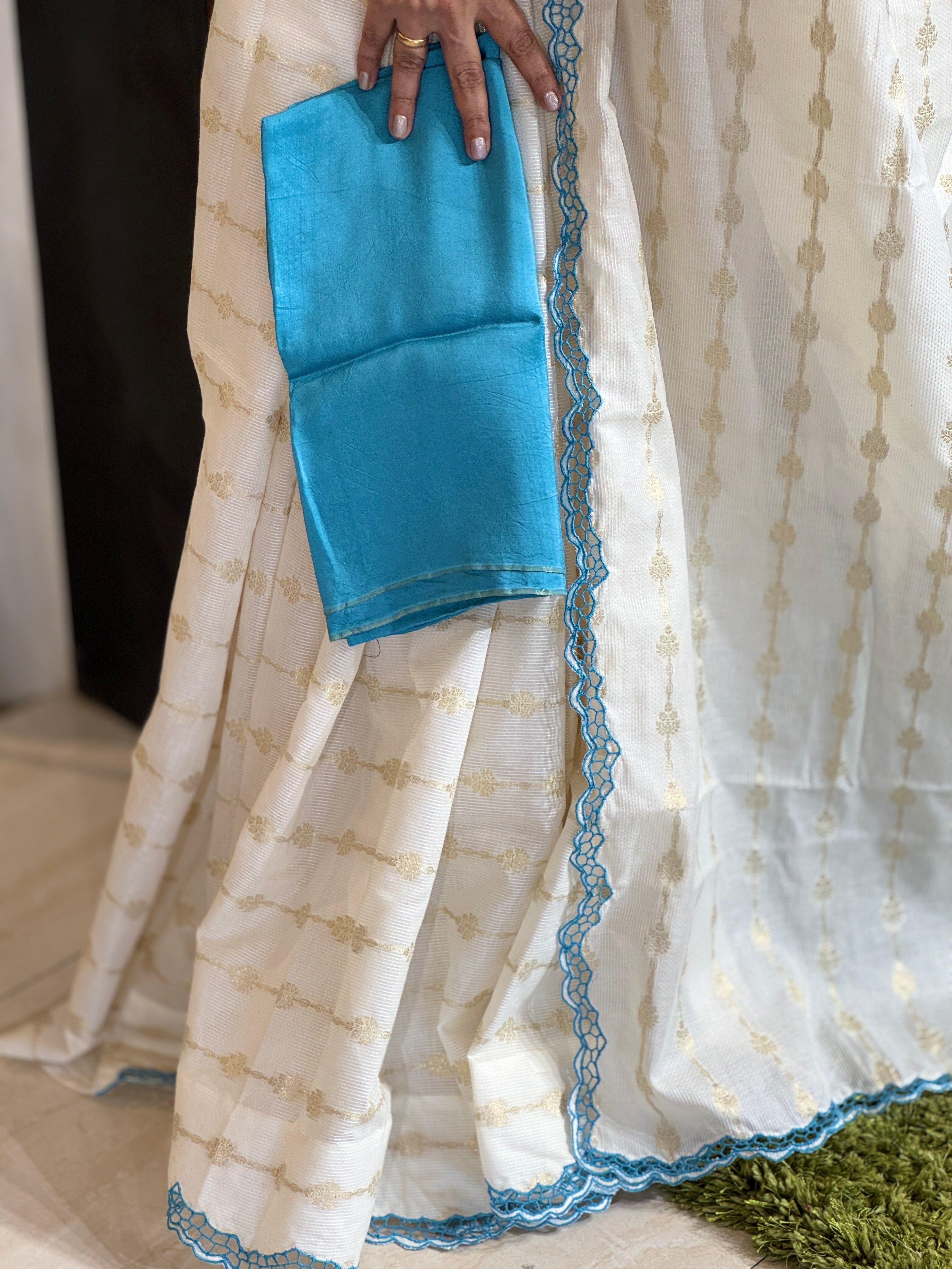 Banarasi With Twine Cutwork Detailed Chanderi Saree | TC378