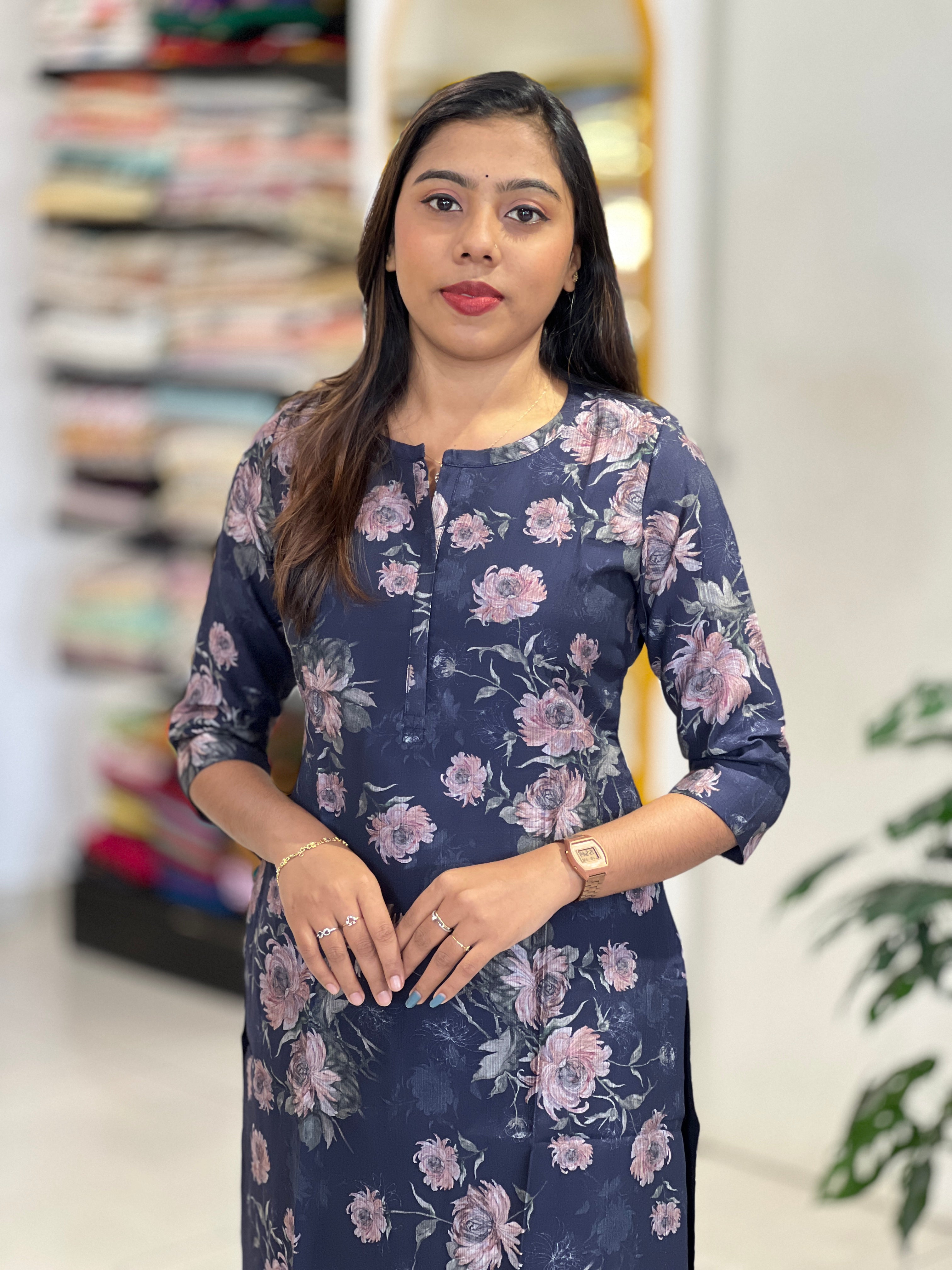 Floral Printed Cotton Kurta | SV304