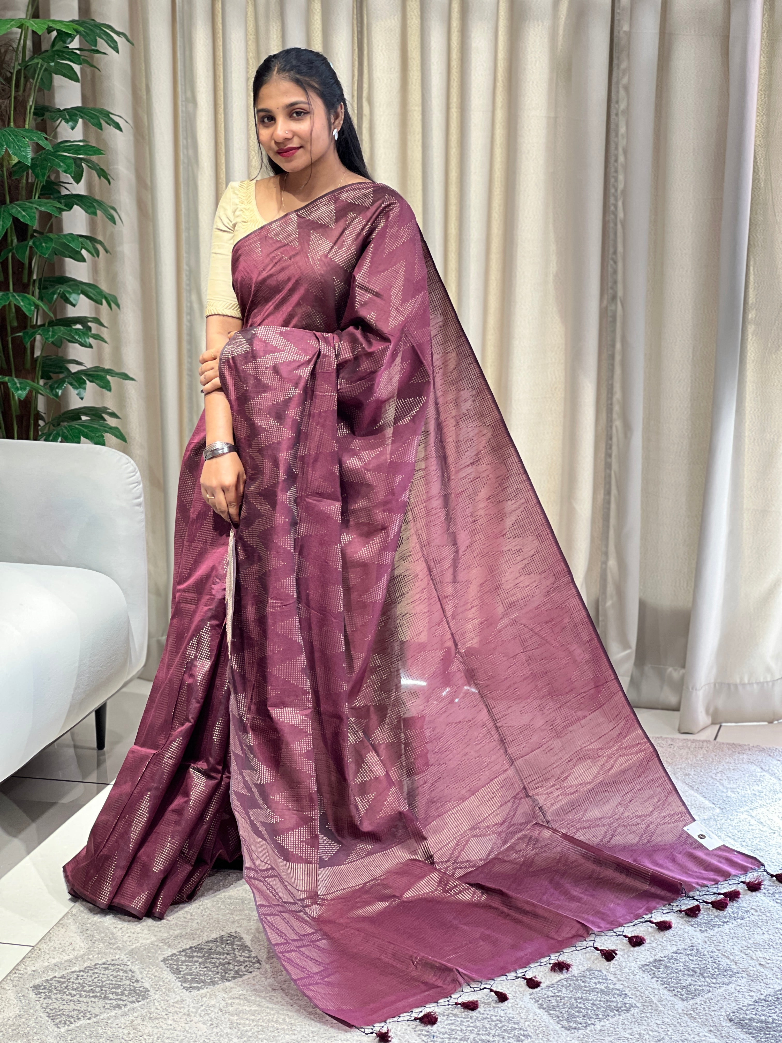 Zari Woven Cotton Silk Saree | YNG1031