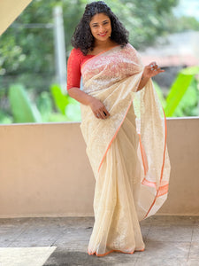 Floral Embroidery Organza Saree | BLD435