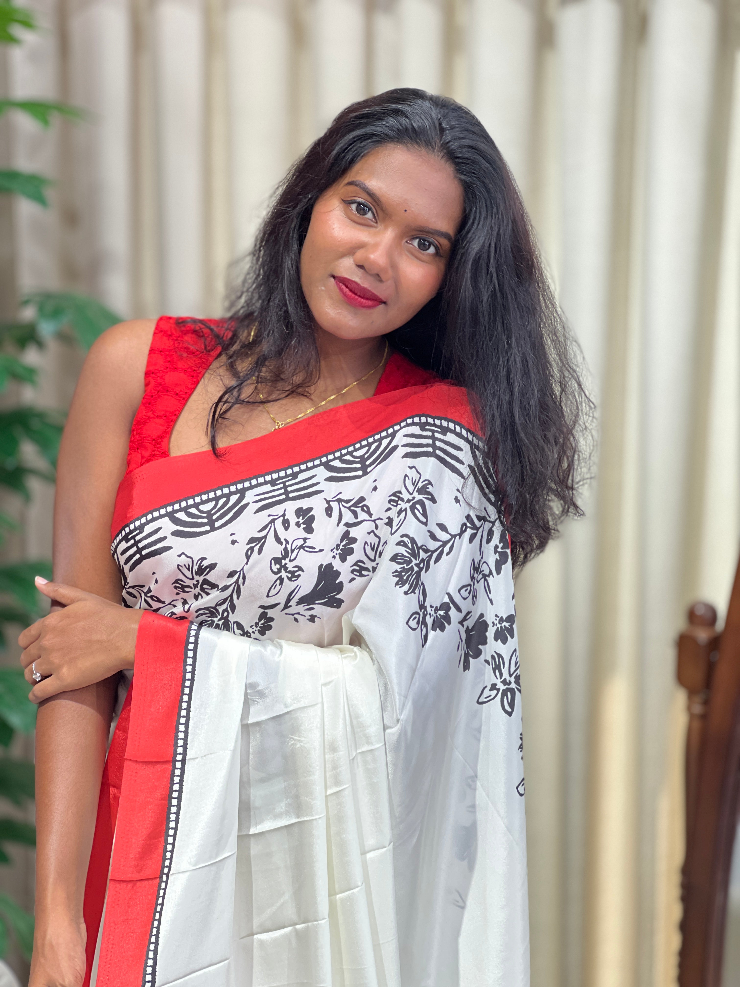 Floral Digital Printed Crepe Silk Saree | HT436