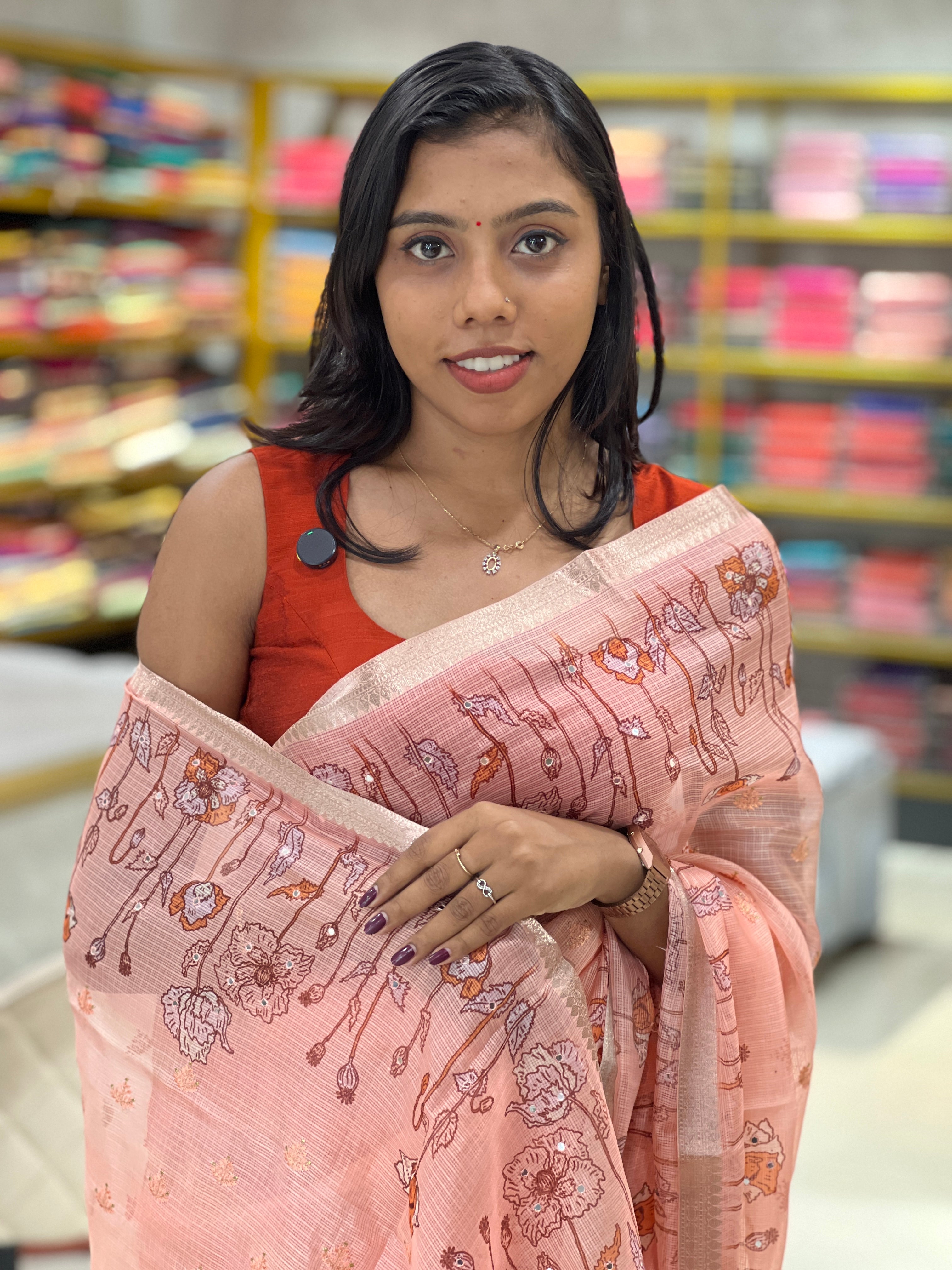 Floral Painted Silky Kota Saree  | GMS268