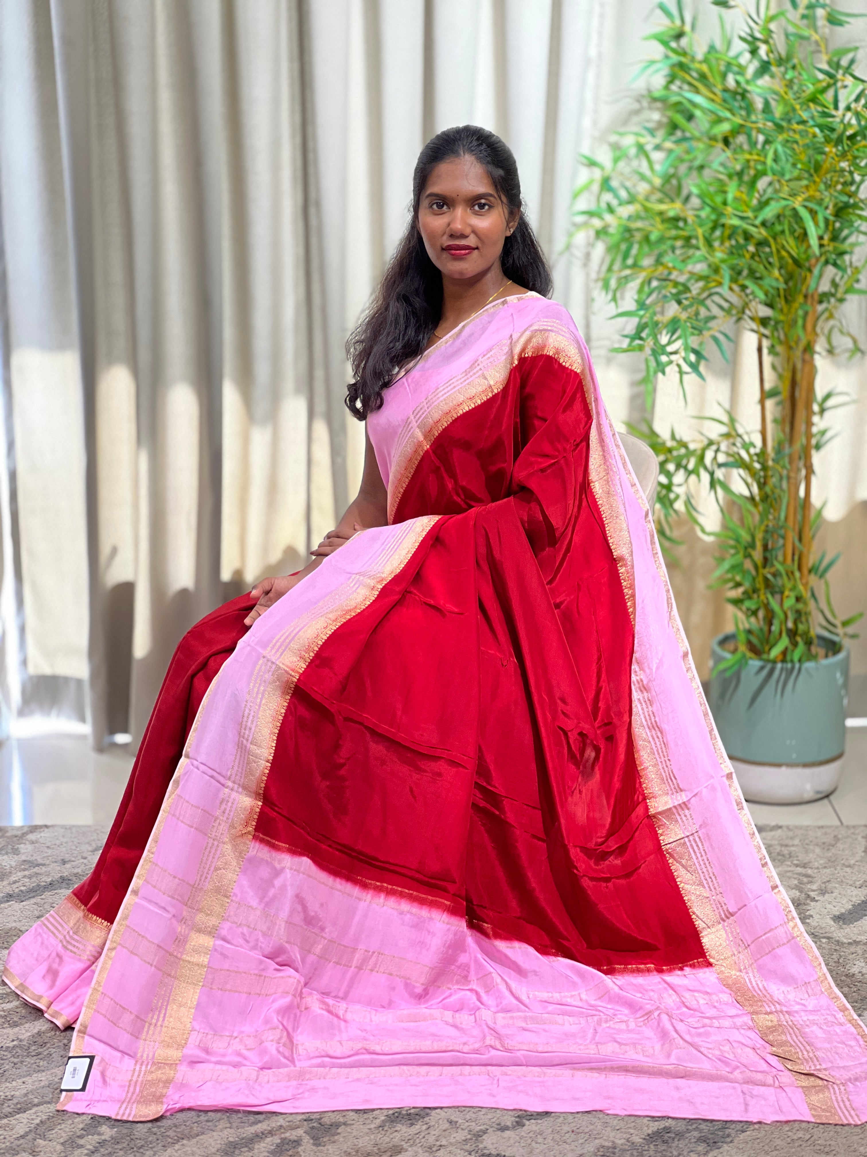 Rettapet Border Crepe Silk Saree | RS184