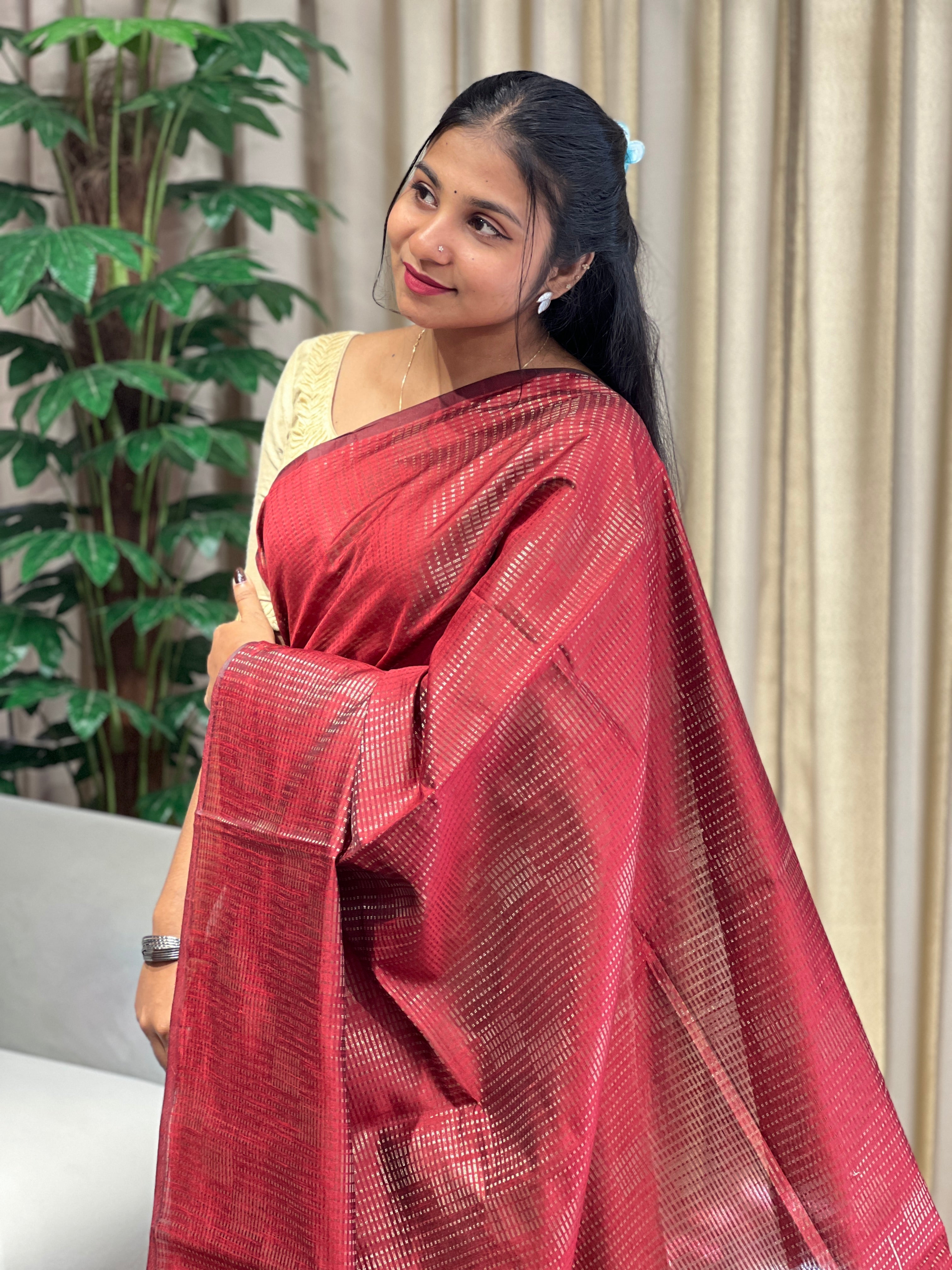 Zari Woven Cotton Silk Saree | YNG1036