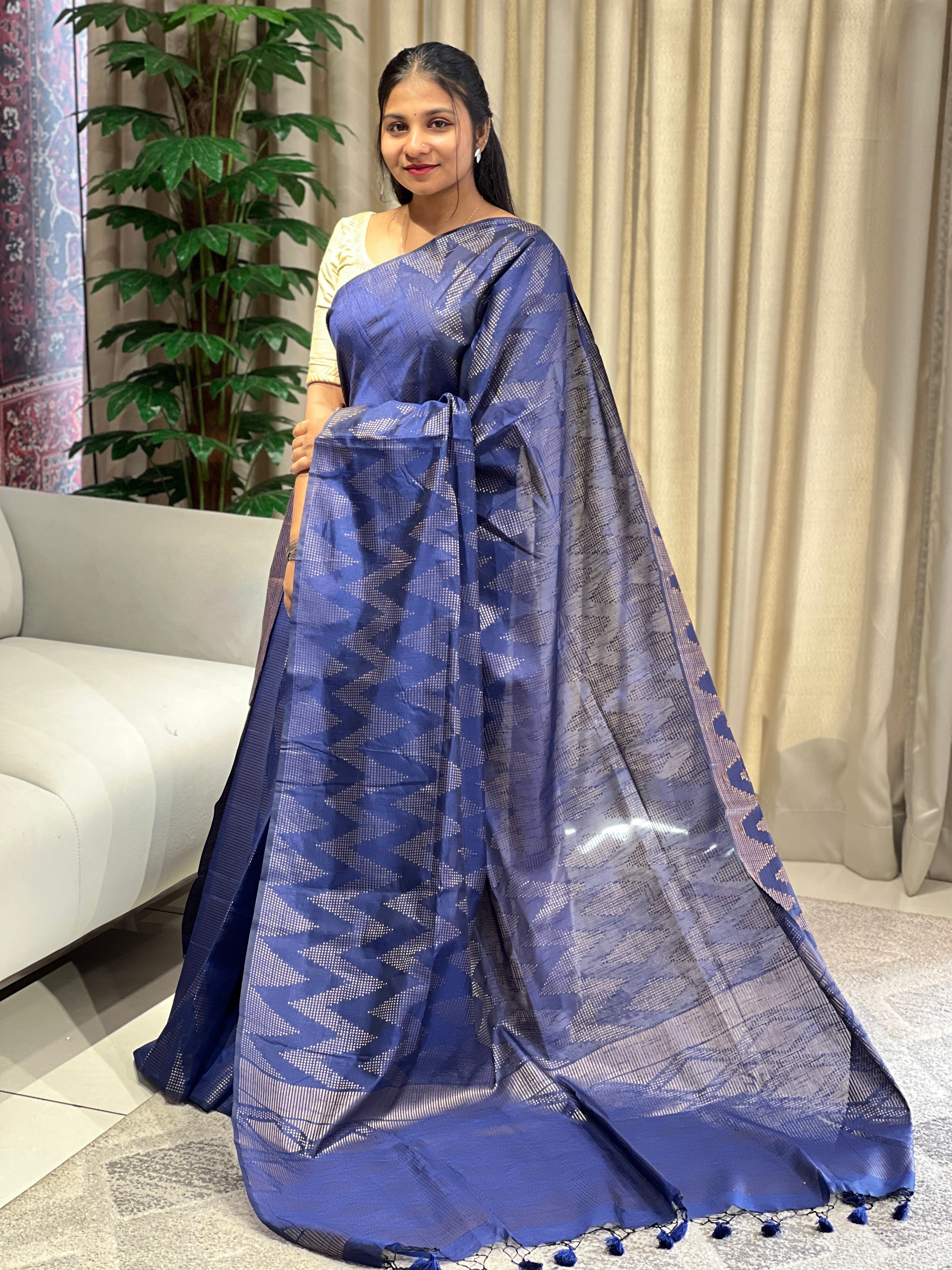 Zari Woven Cotton Silk Saree | YNG1030