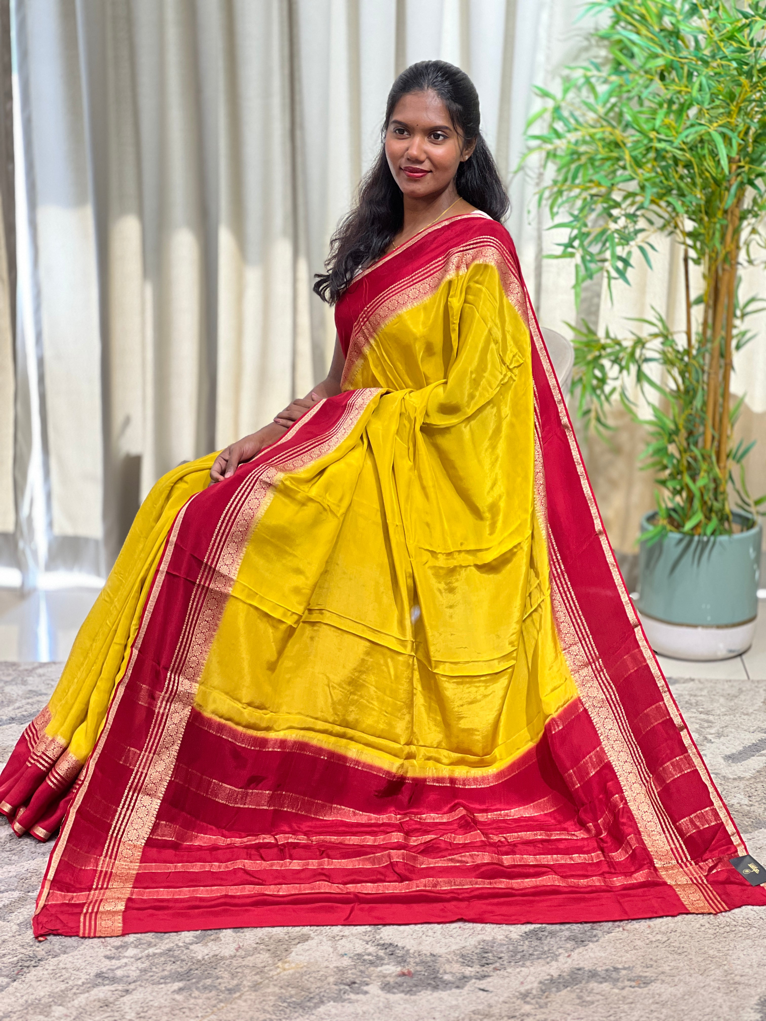 Rettapet Border Crepe Silk Saree | RS186