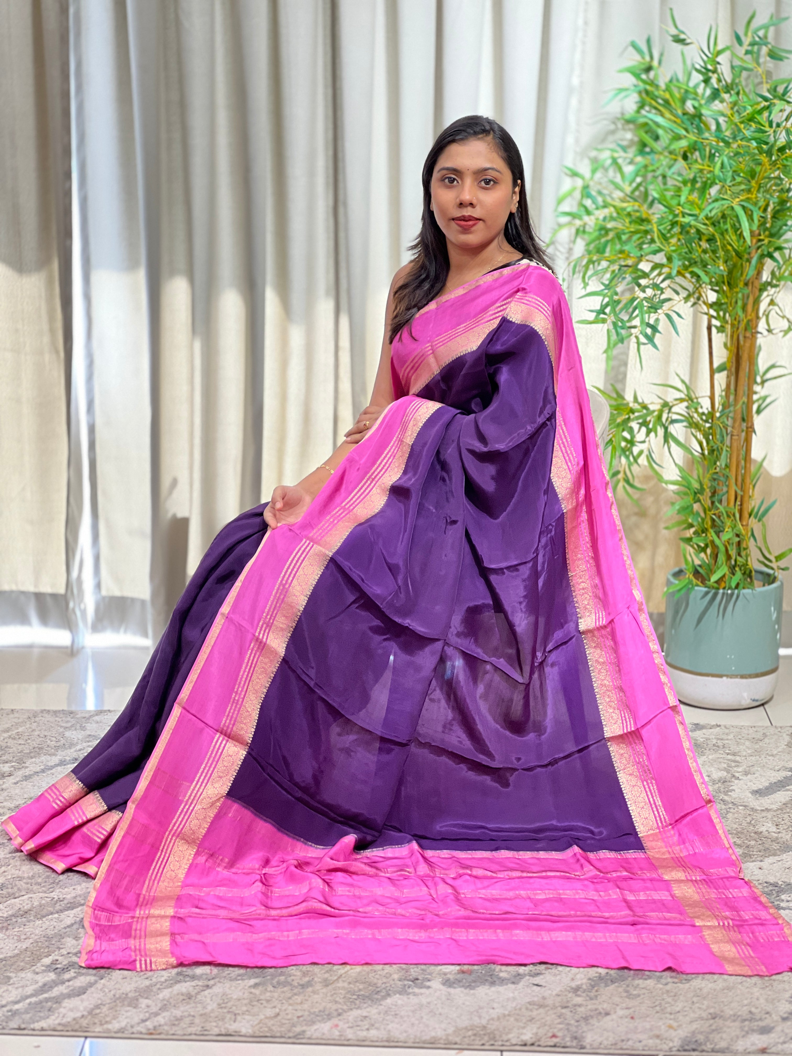 Rettapet Border Crepe Silk Saree | RS185