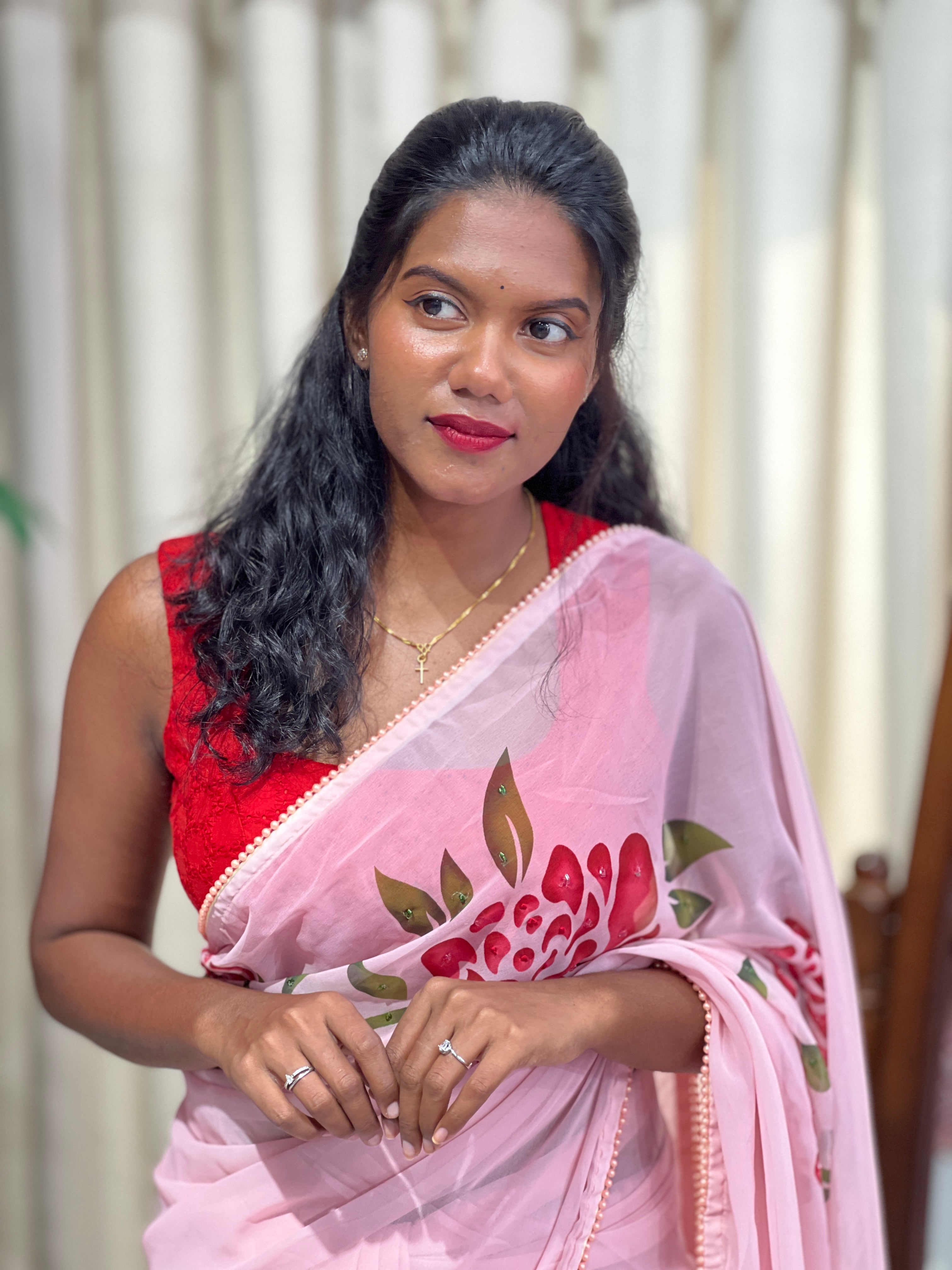 Floral Printed Georgette Saree | HT439