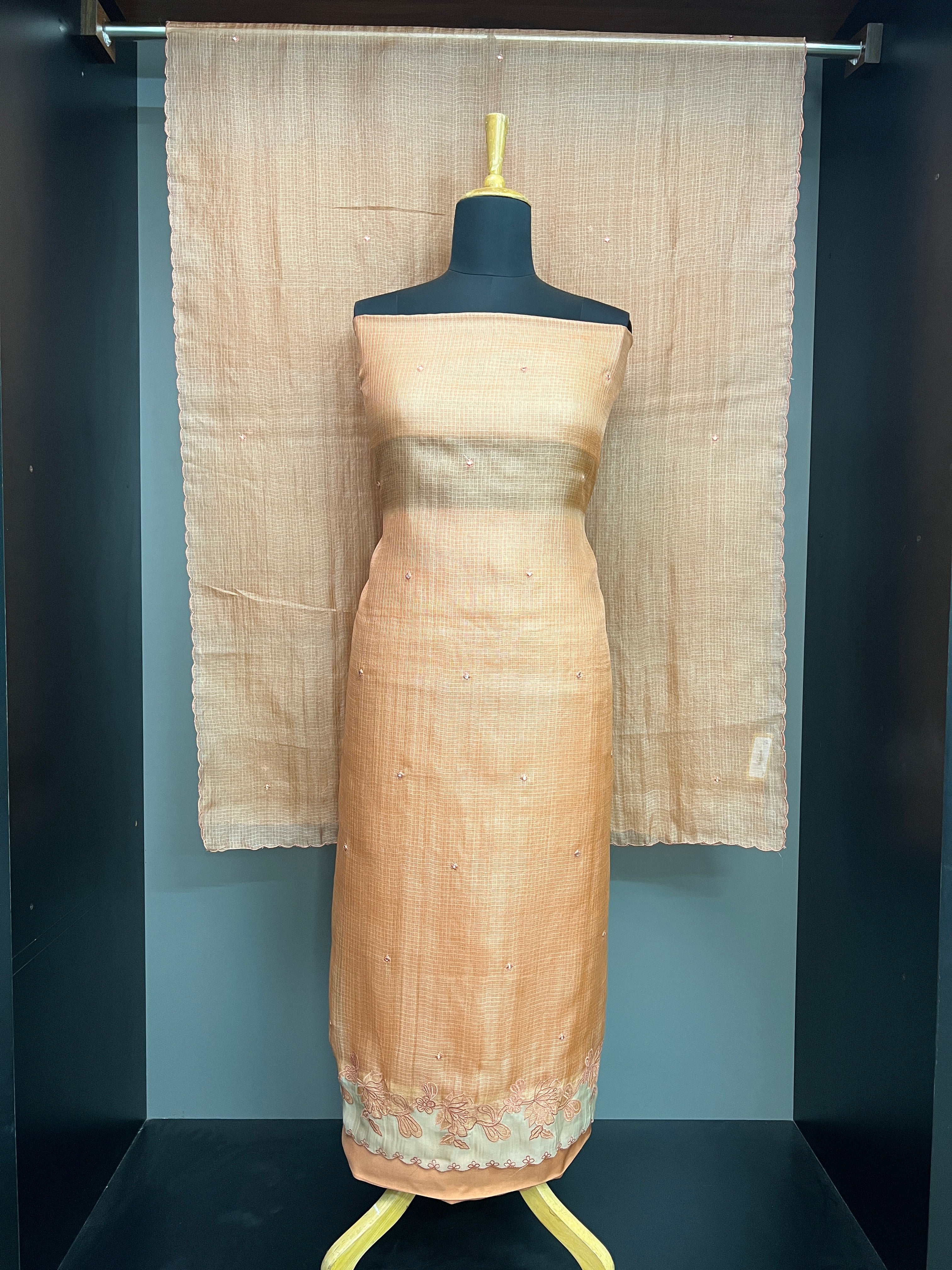 Scattered Mirror Detailed Silky Kota Salwar Set | SBS1433