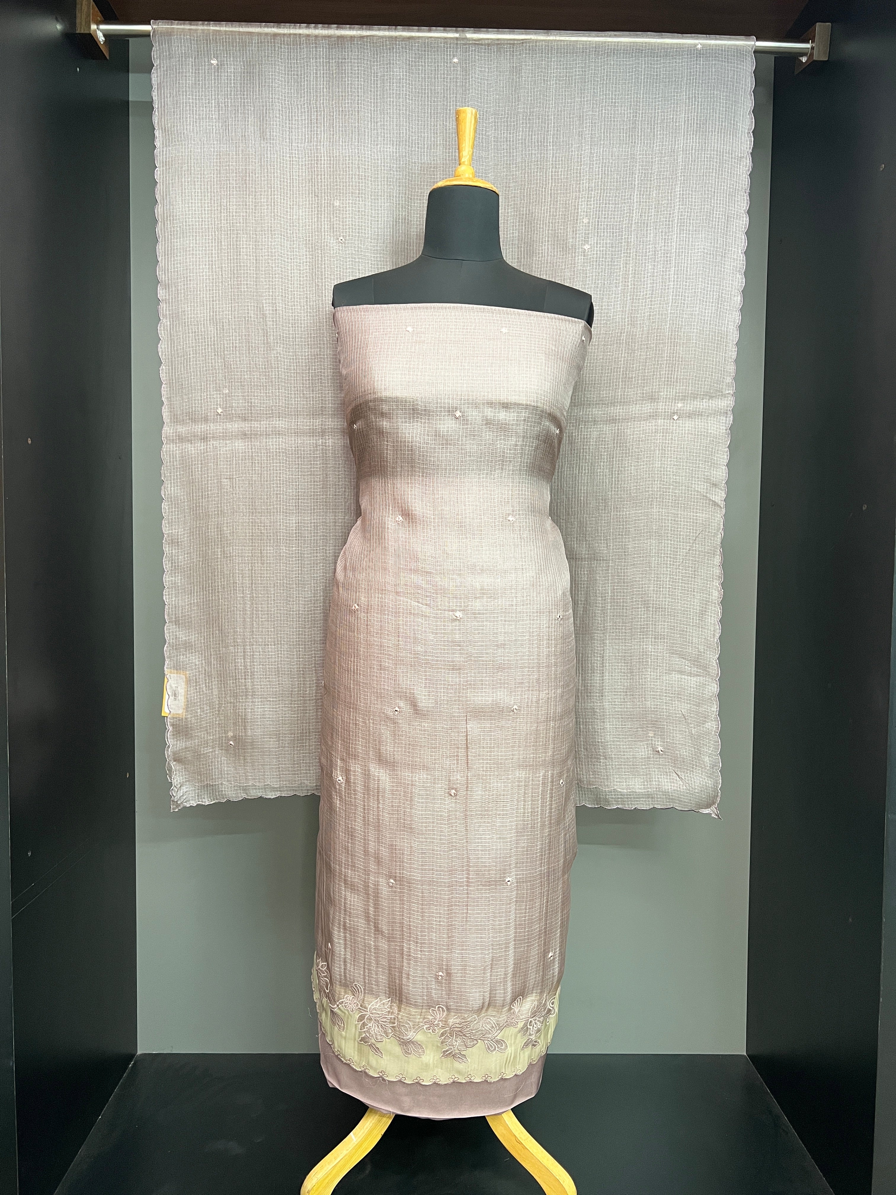 Scattered Mirror Detailed Silky Kota Salwar Set | SBS1432