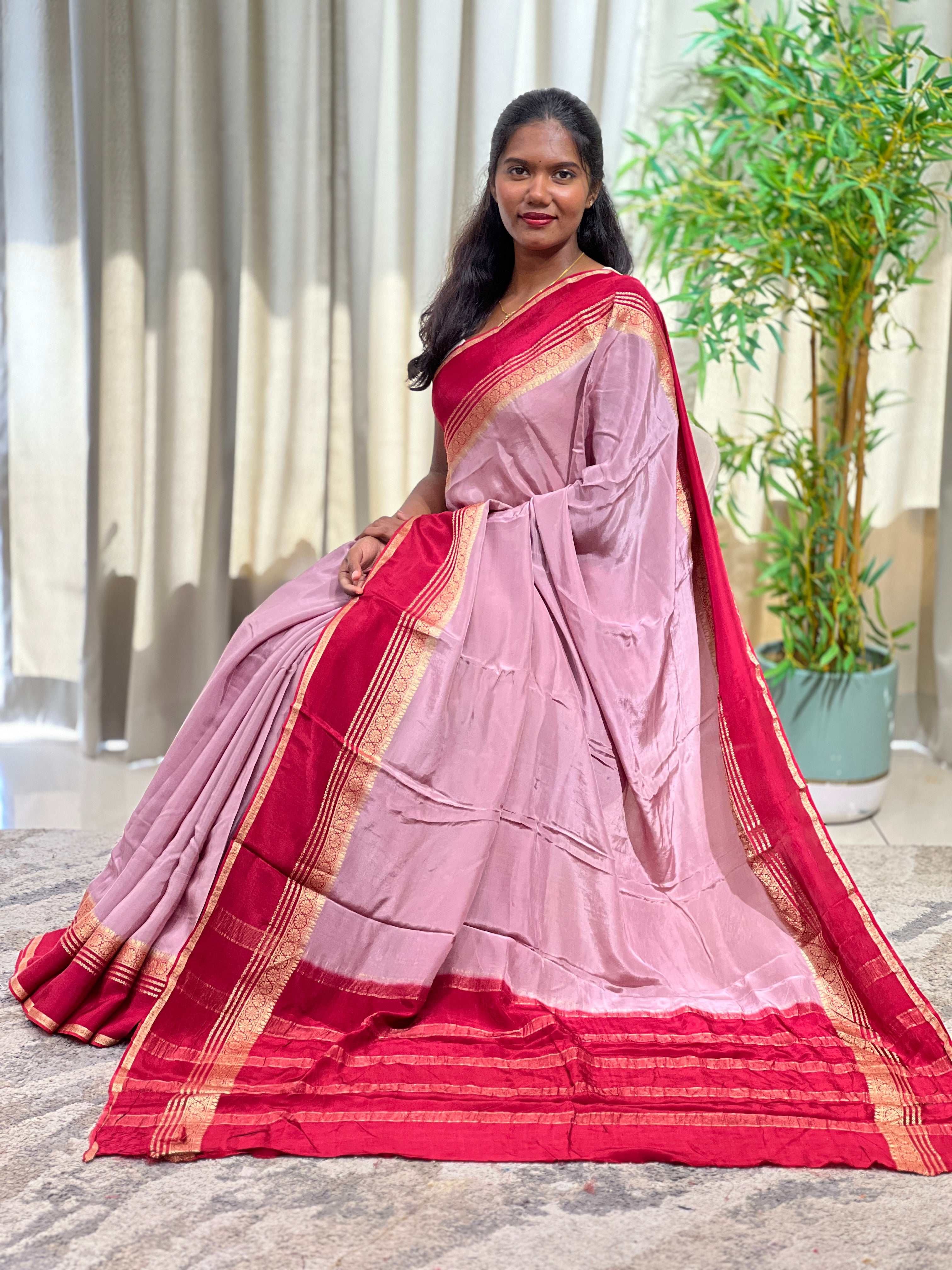 Rettapet Border Crepe Silk Saree | RS183