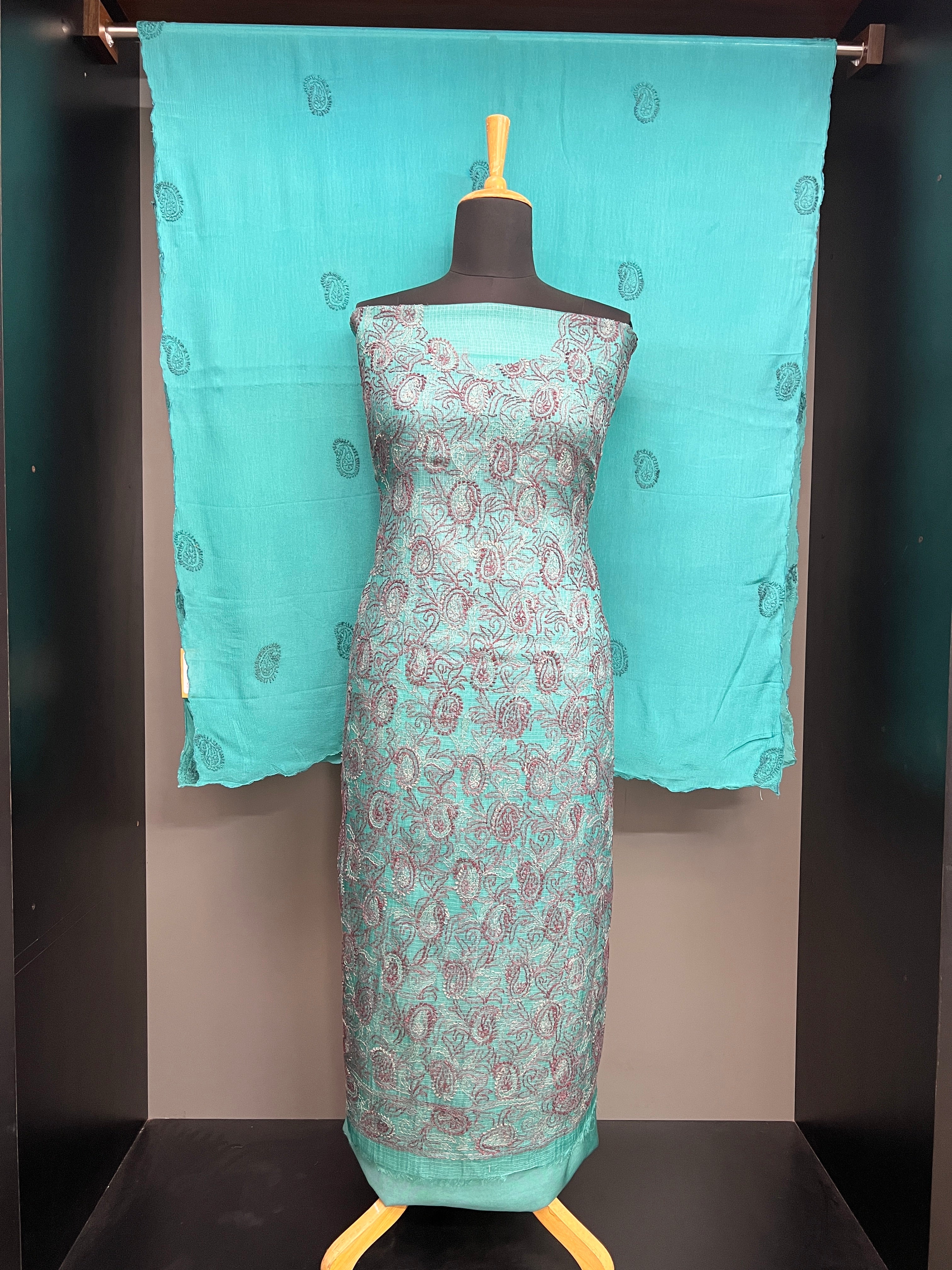 Chikankari Work detailed Silky Kota Salwar Set | SBS1427