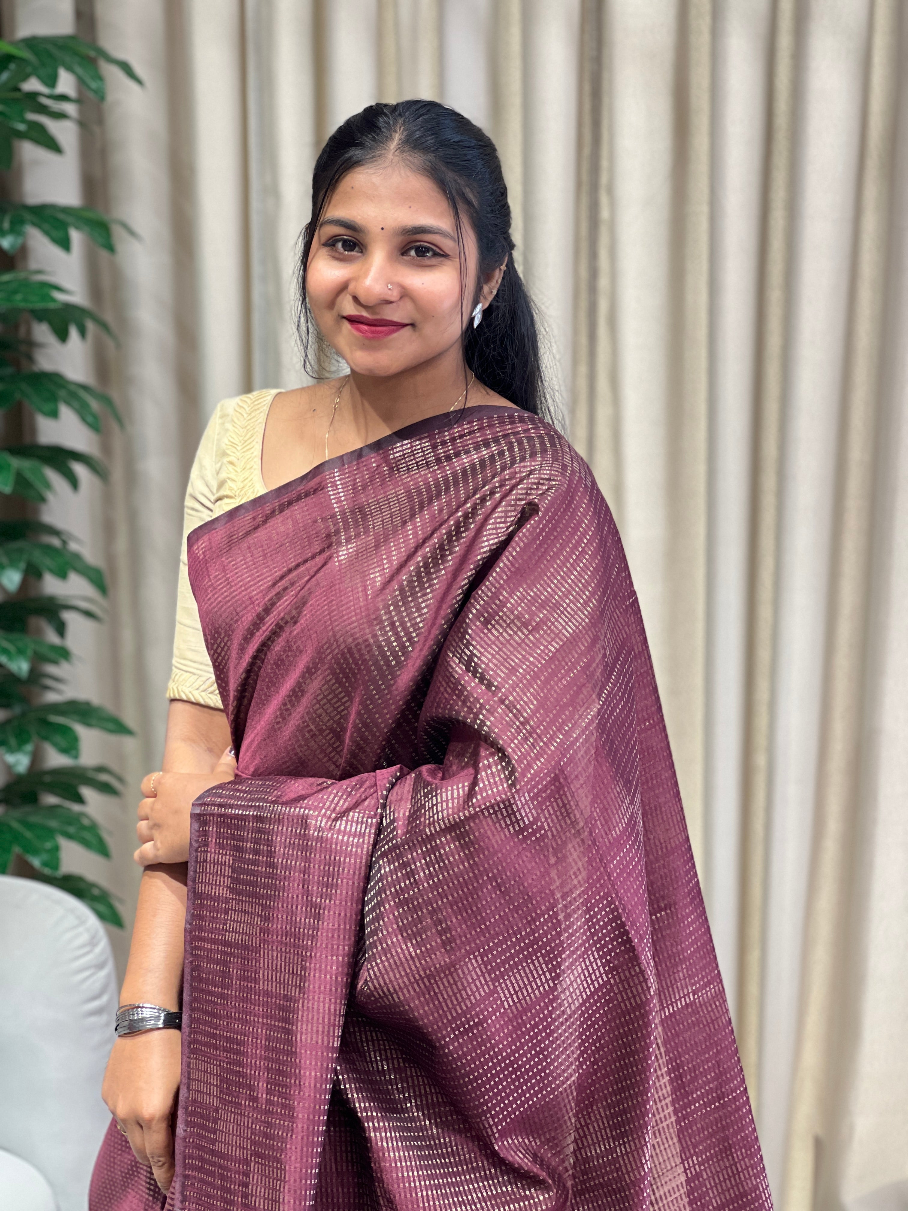 Zari Woven Cotton Silk Saree | YNG1032