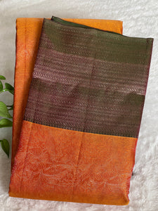 Floral Jaal Designed Handloom Kanchipuram Saree | OM165