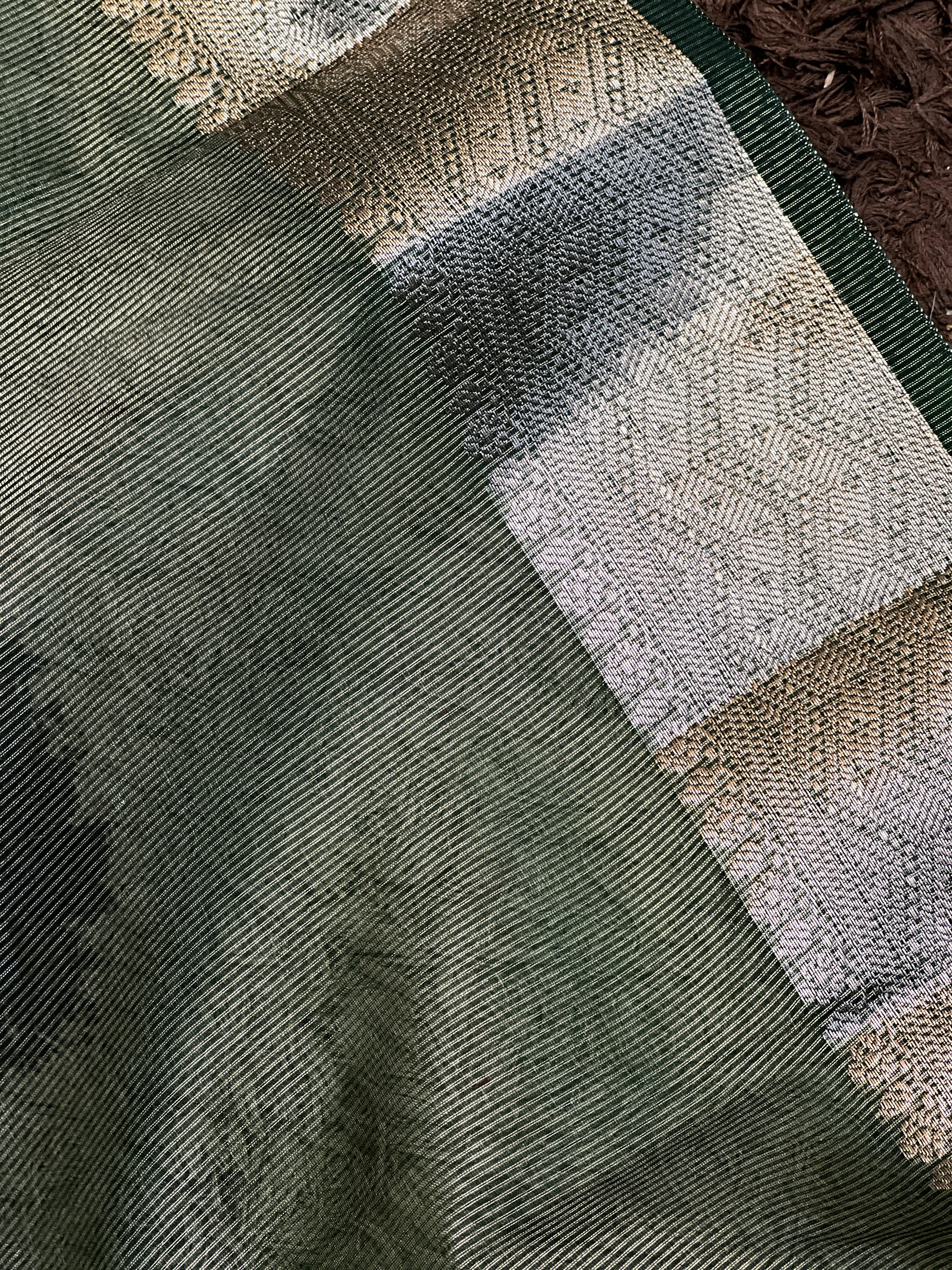 Dark Green Color Semi Organza Saree | AL151