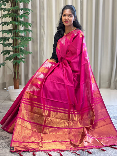 Temple Weaving Pattern Semi Silk Saree  | HT156