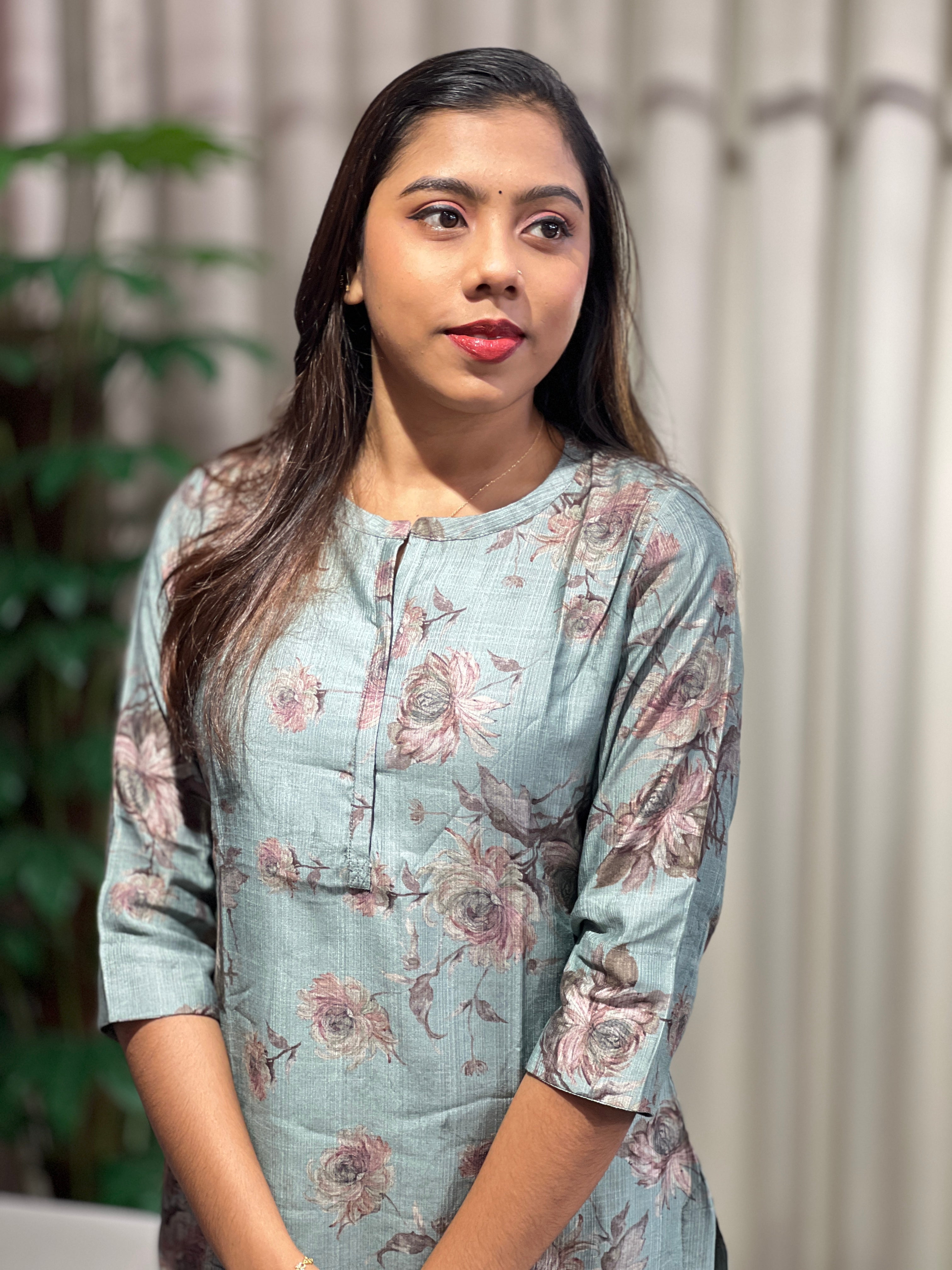 Floral Printed Cotton Kurta | SV305