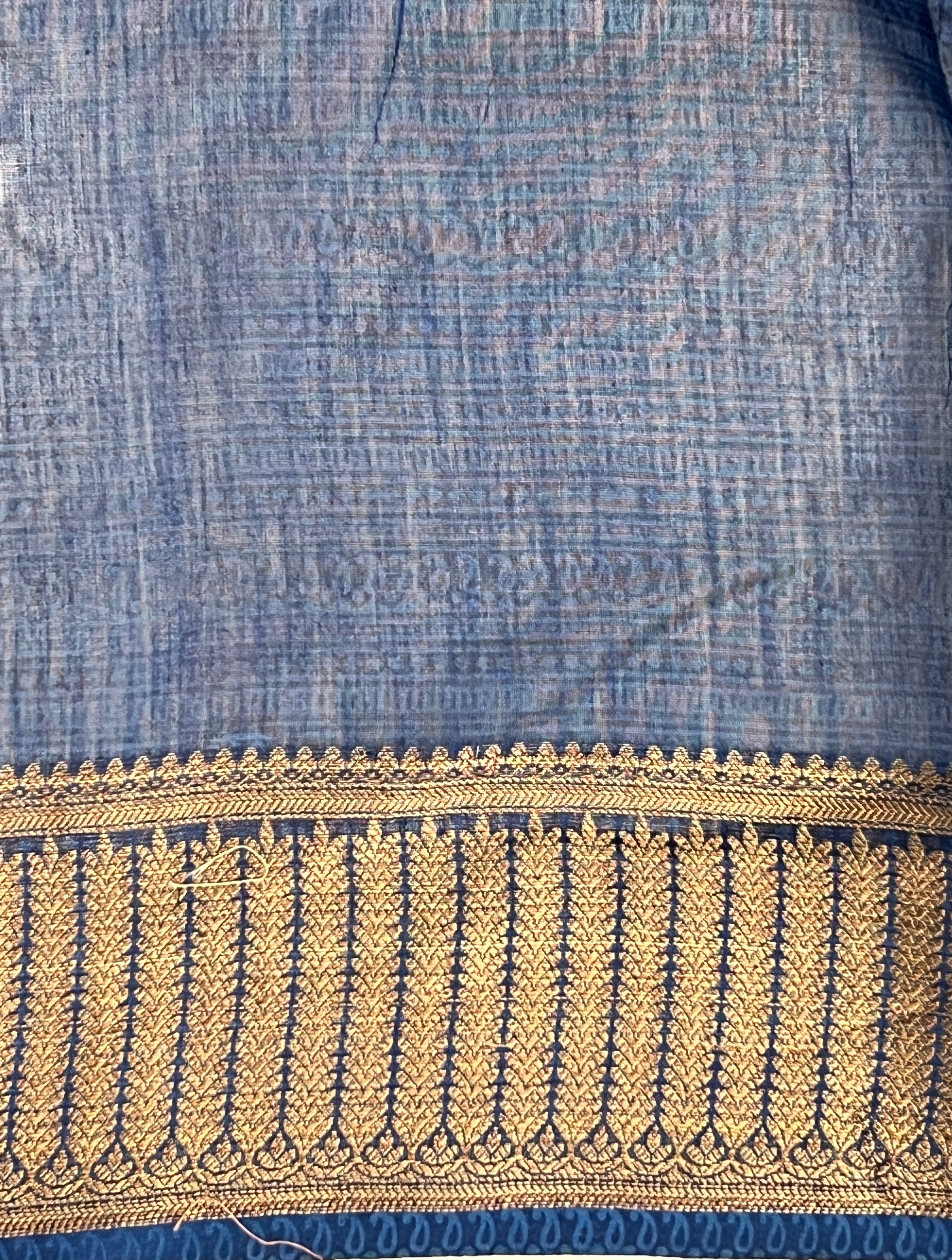 Zigzag Print With Banarasi Border Detailed Chanderi Saree | RGD791