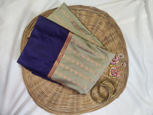 Copper Zari Weaved Buta Line Pattern Semi Silk Saree | TR119