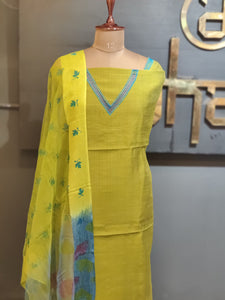 Semi Silk Twine Cutwork Kurta  Material (Top & Dupatta) | TC176