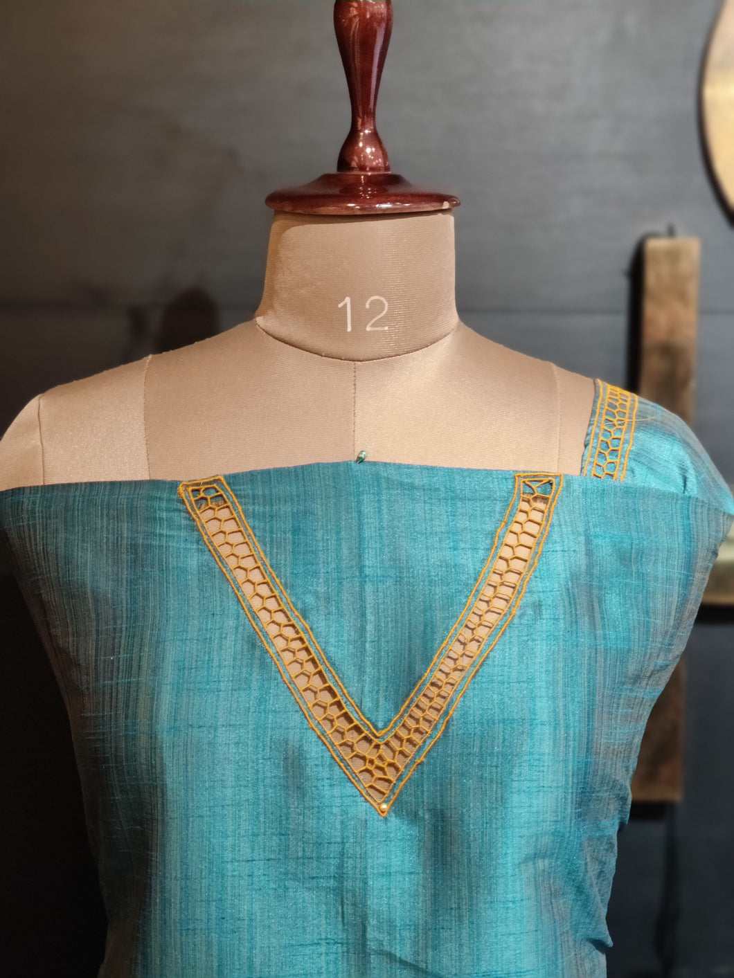 Semi Silk Twine Cutwork Kurta Material |TC180