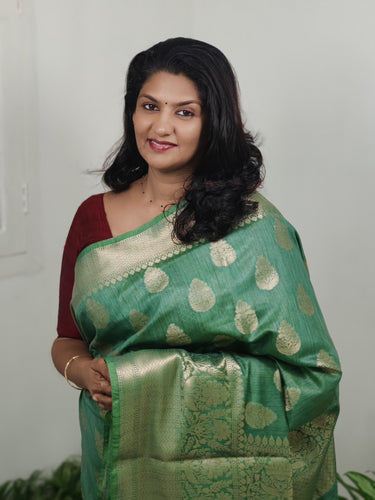 Banarasi Weaving Pattern Bhagalpuri Linen Saree | SK223