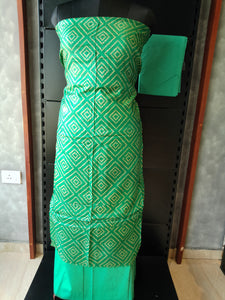 Diamond Shaped Screen Print Design Tussar Salwar Set | ACT1042