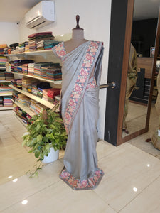 Embroidered Semi Tussar Saree | ARS322