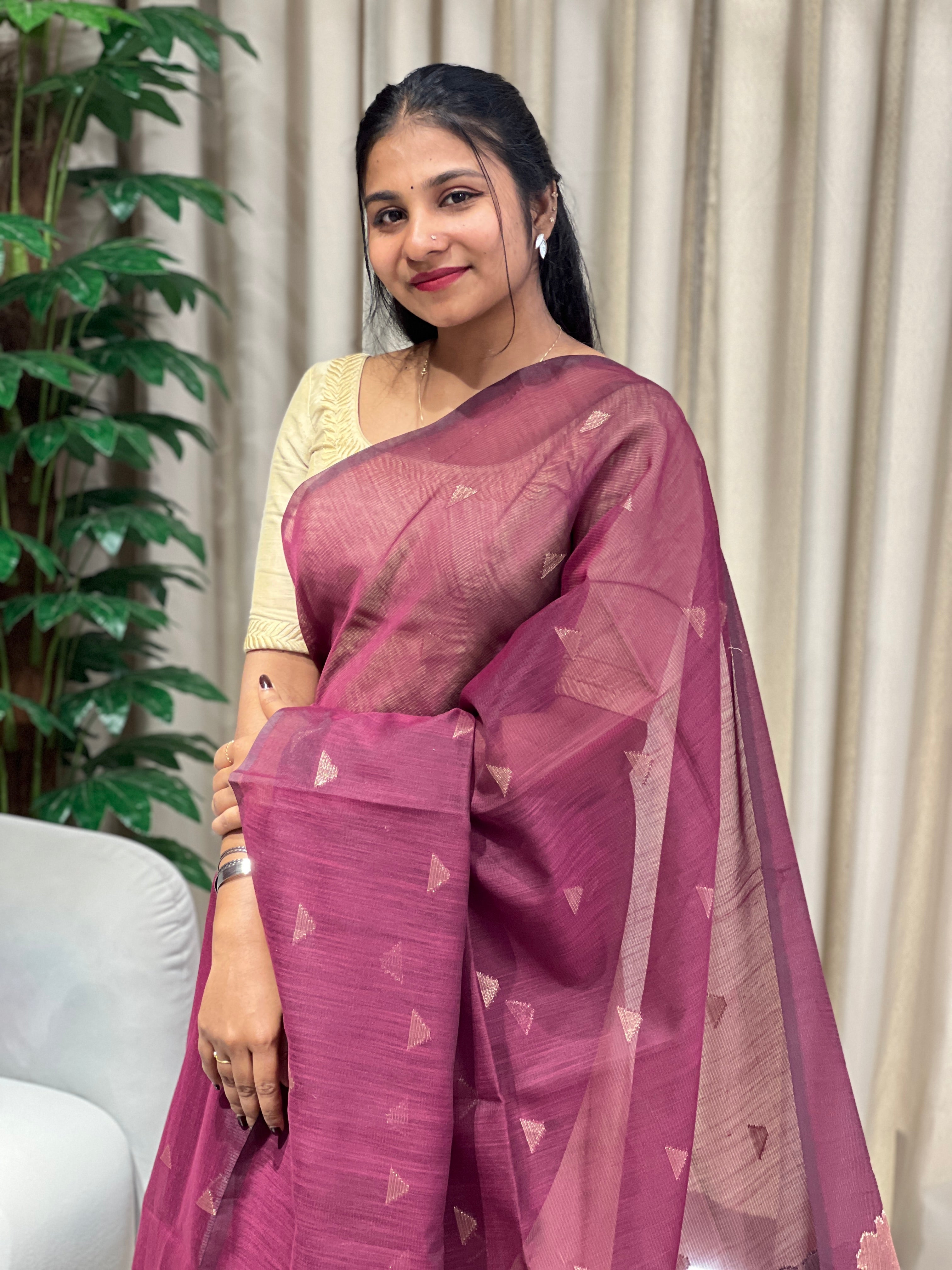 Zari Woven Cotton Silk Saree | YNG1004