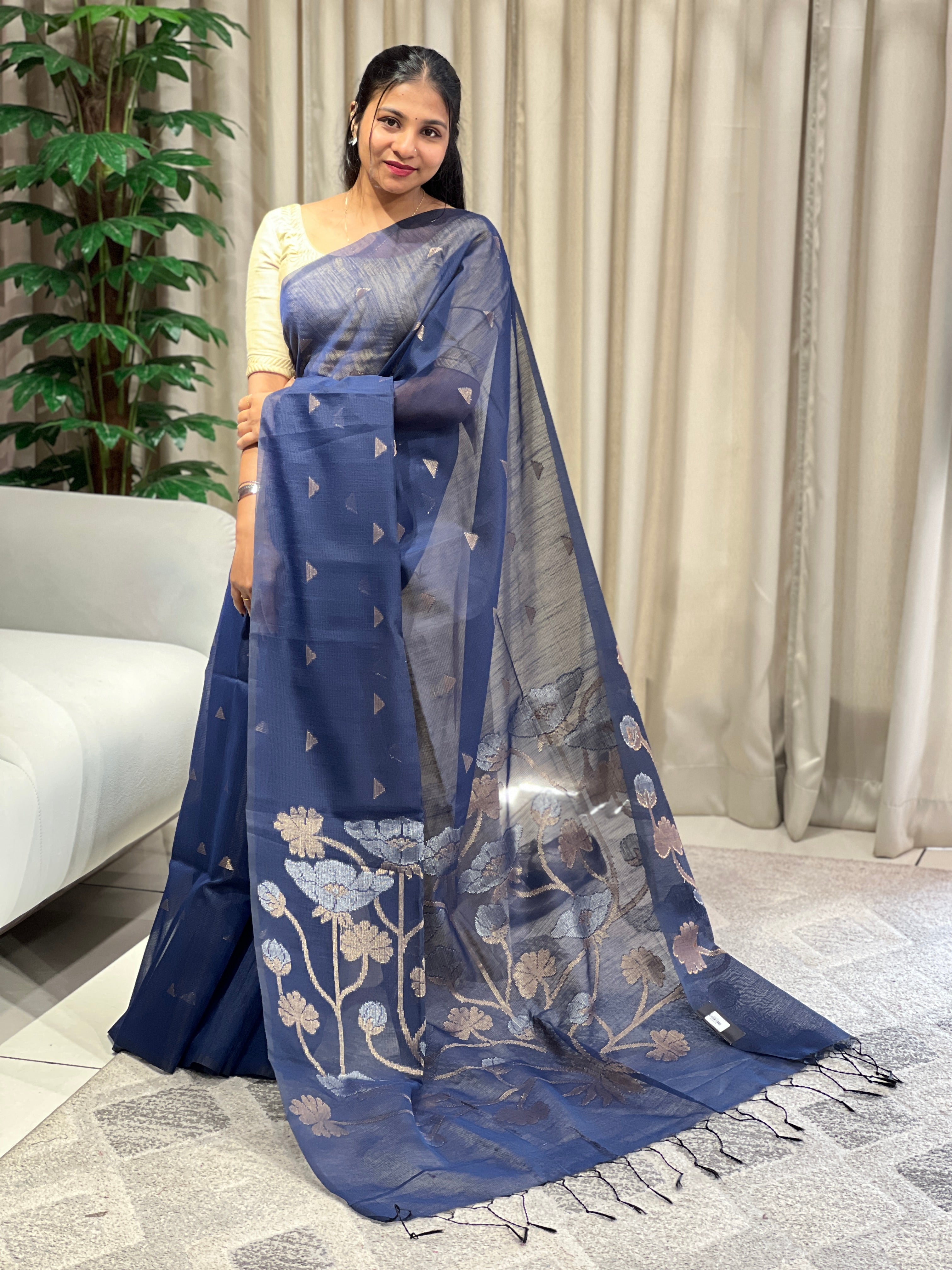 Zari Woven Cotton Silk Saree | YNG1003