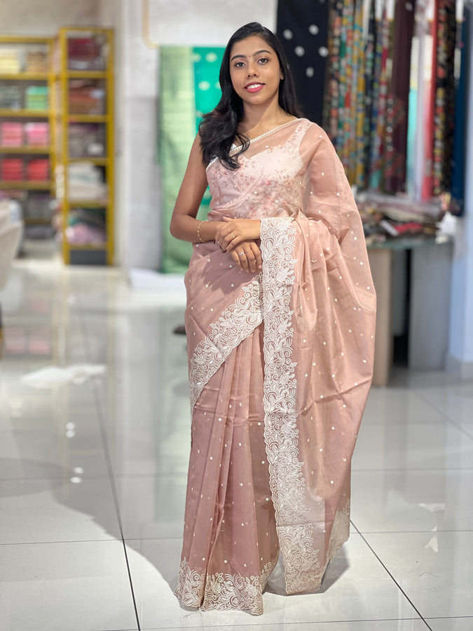 Point Embroidery Check Kota Saree | BLD1406