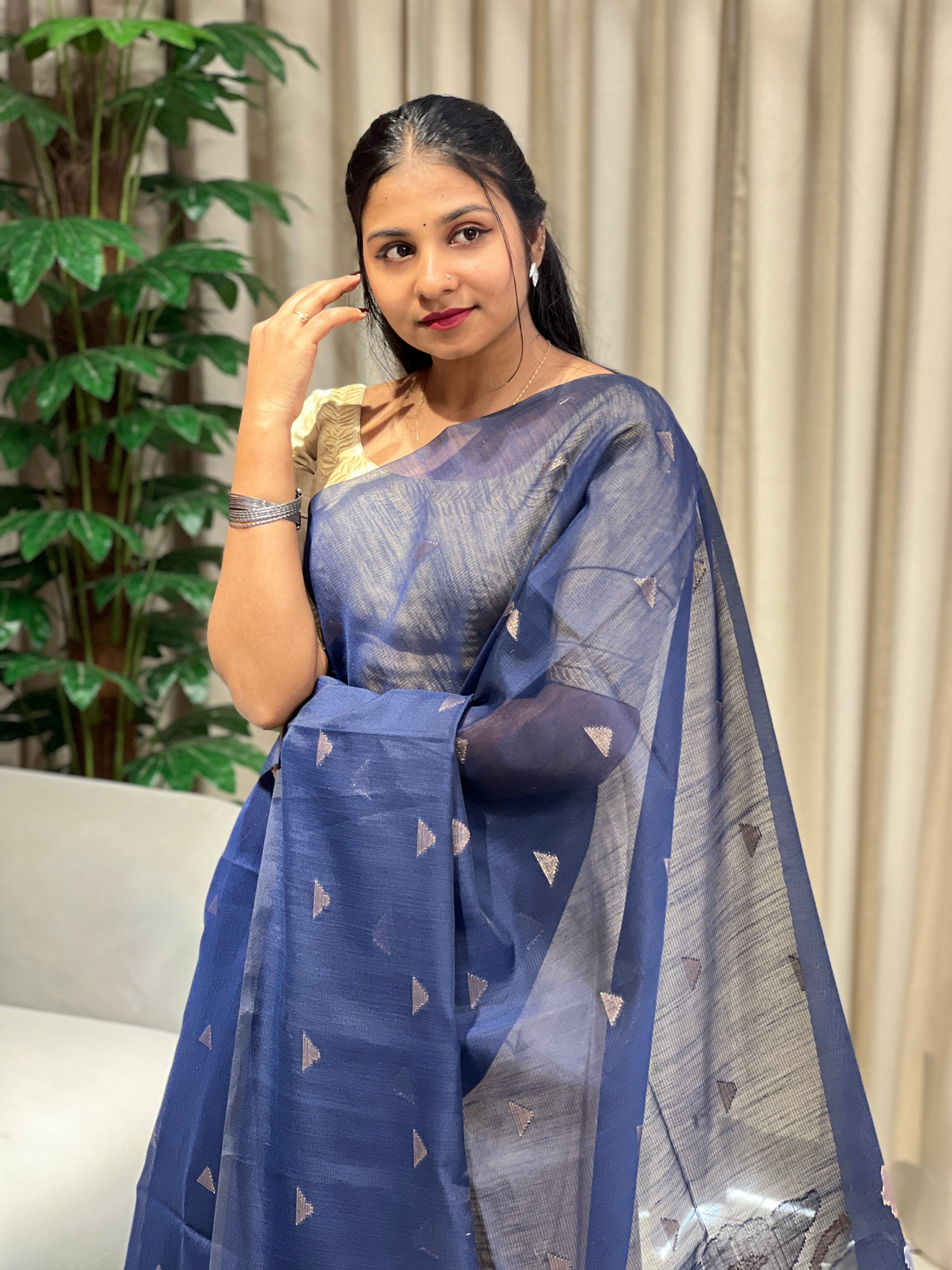 Zari Woven Cotton Silk Saree | YNG1003