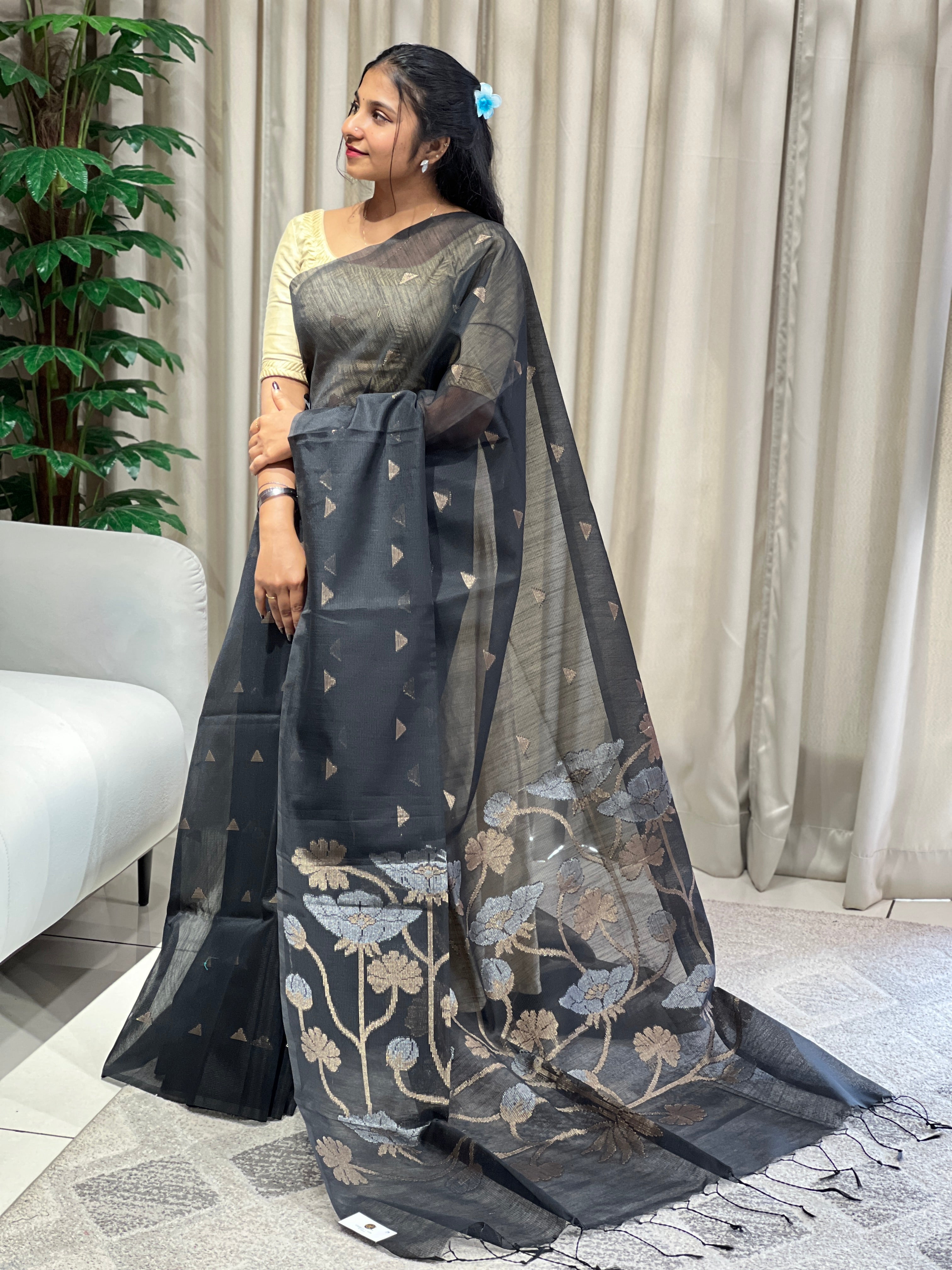 Zari Woven Cotton Silk Saree | YNG1001