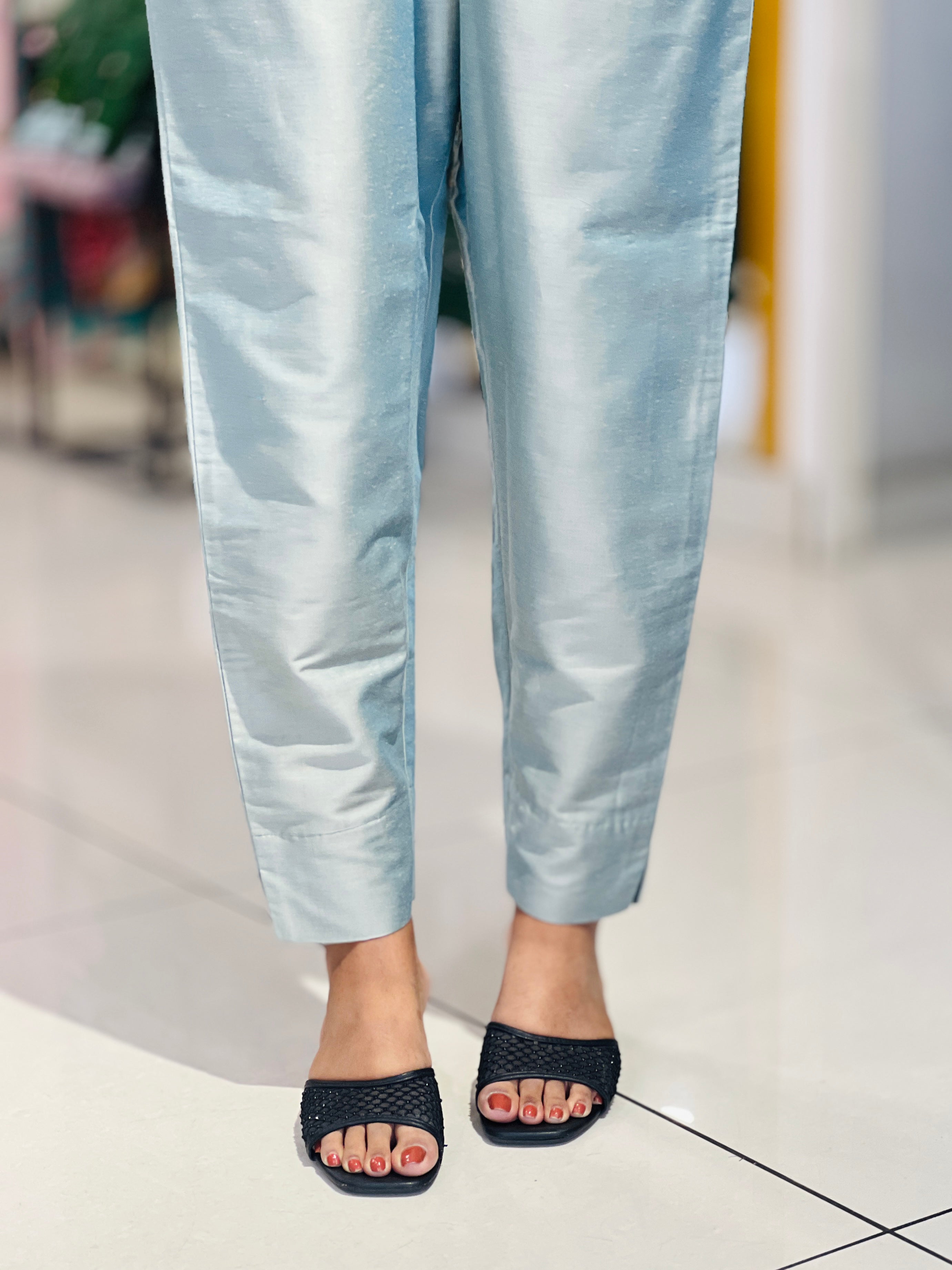 Ankle Length Straight Fit Raw Cotton Bottom | DNP115