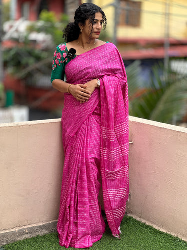 Kesiya Weaving Bhagalpuri Linen Saree | SK315