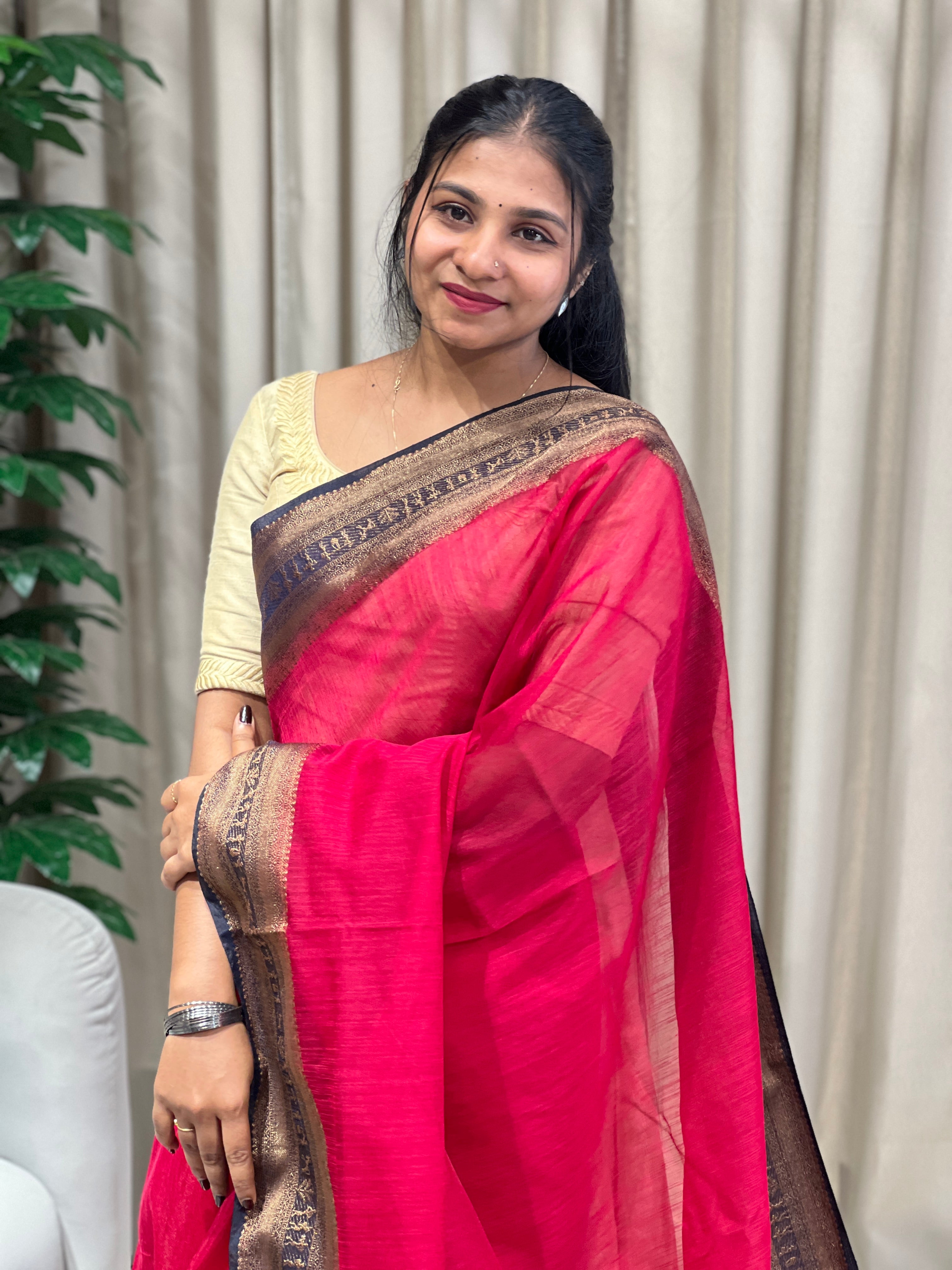 Warli Border Detailed Cotton Silk Saree | YNG986