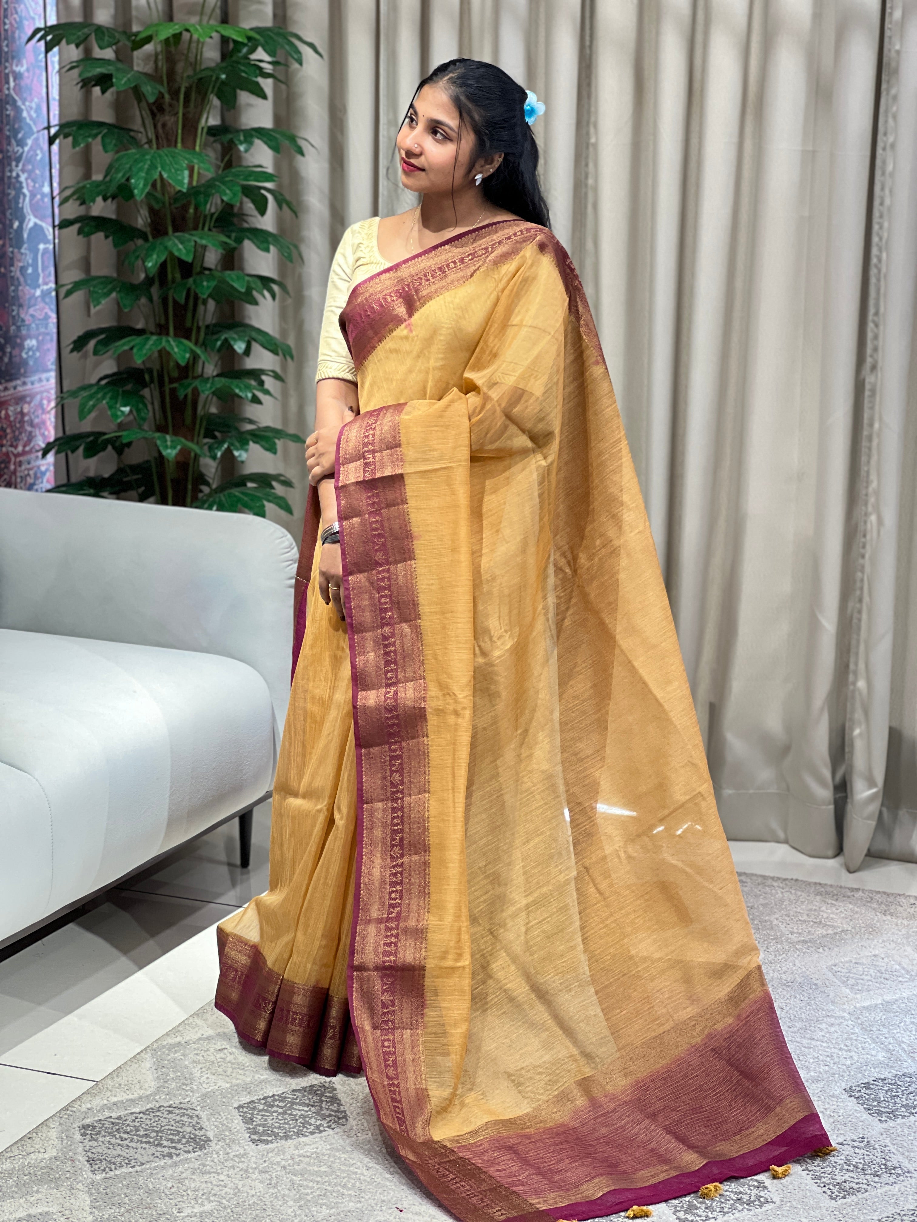 Warli Border Detailed Cotton Silk Saree | YNG988