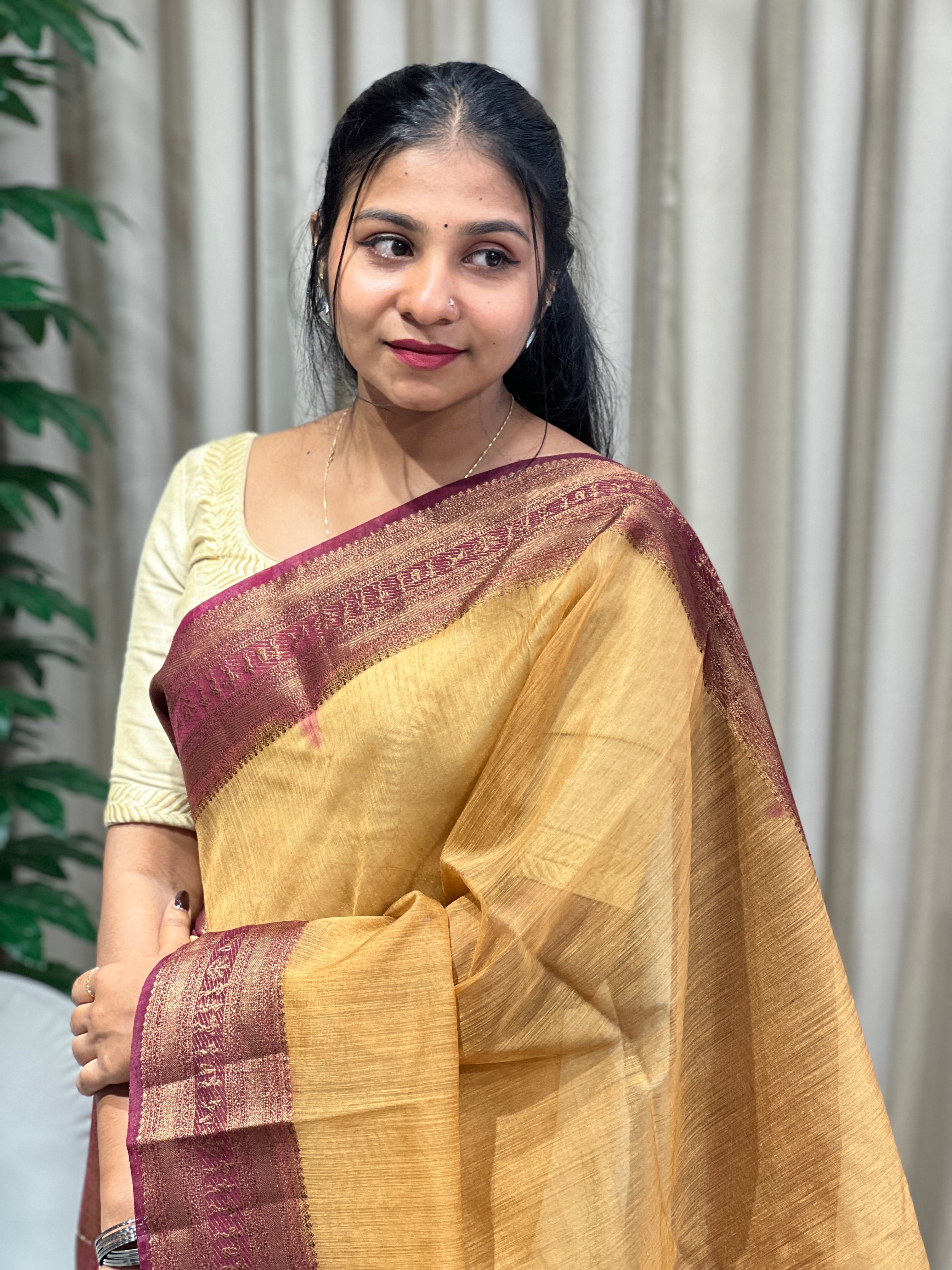 Warli Border Detailed Cotton Silk Saree | YNG988