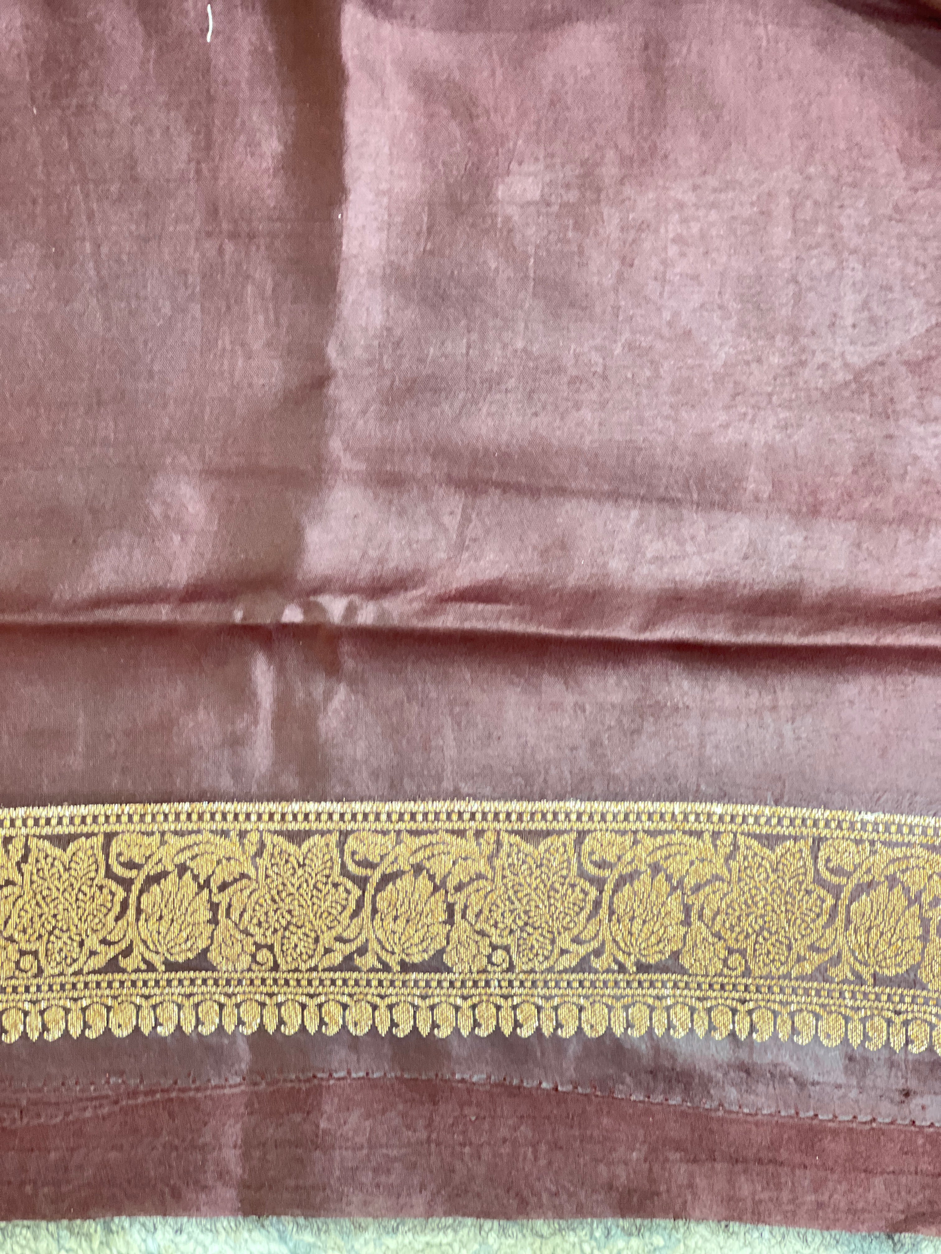 Floral Pattern Banarasi Tussar Finish Saree | GA140