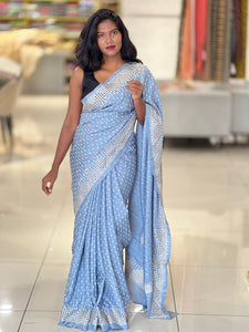 Cutwork Border Patterned Semi Tussar Saree | SSN400