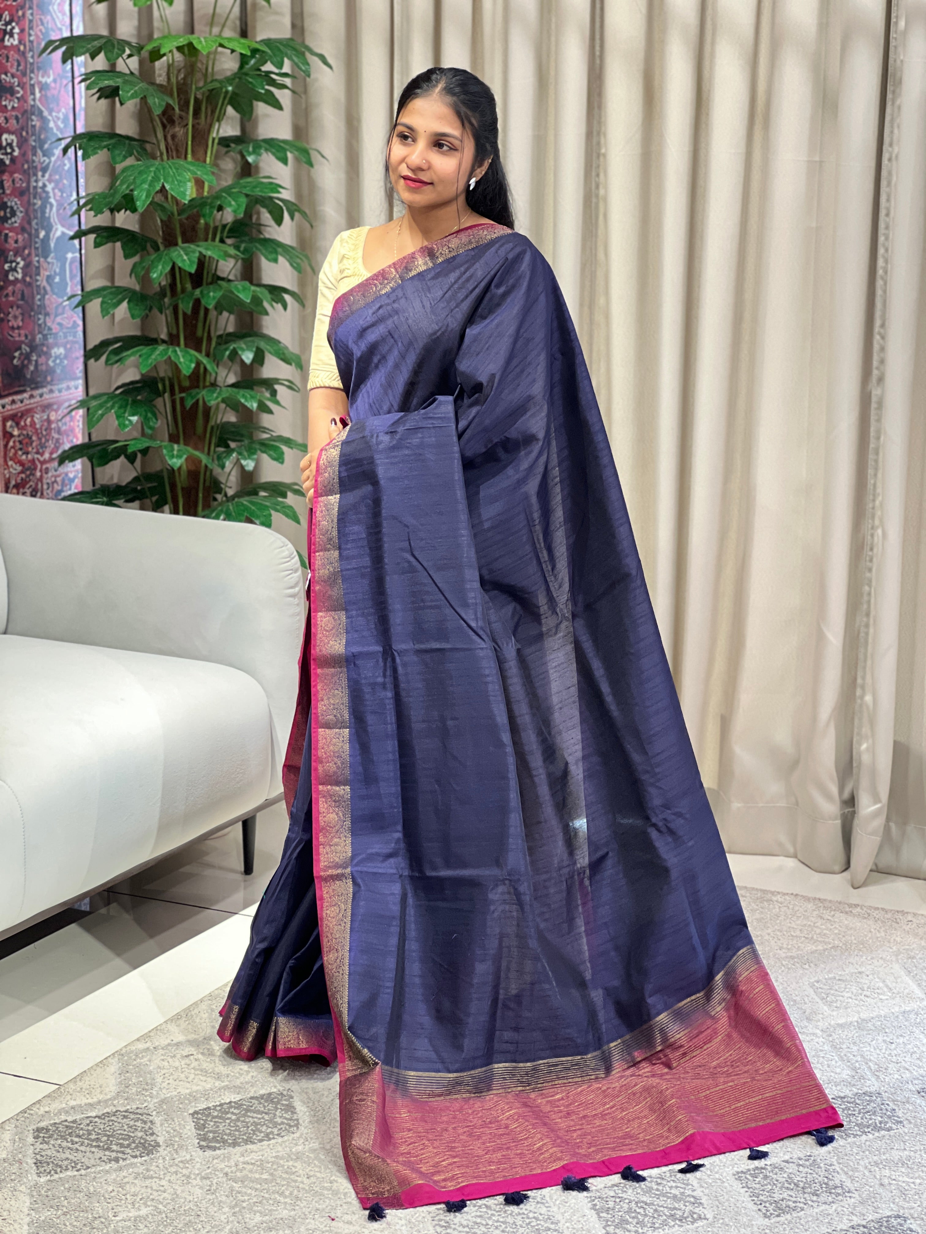 Zari Detailed Cotton Silk Saree | YNG992