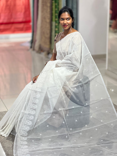 Machine Embroidery Detailed Kota Saree | VNC199