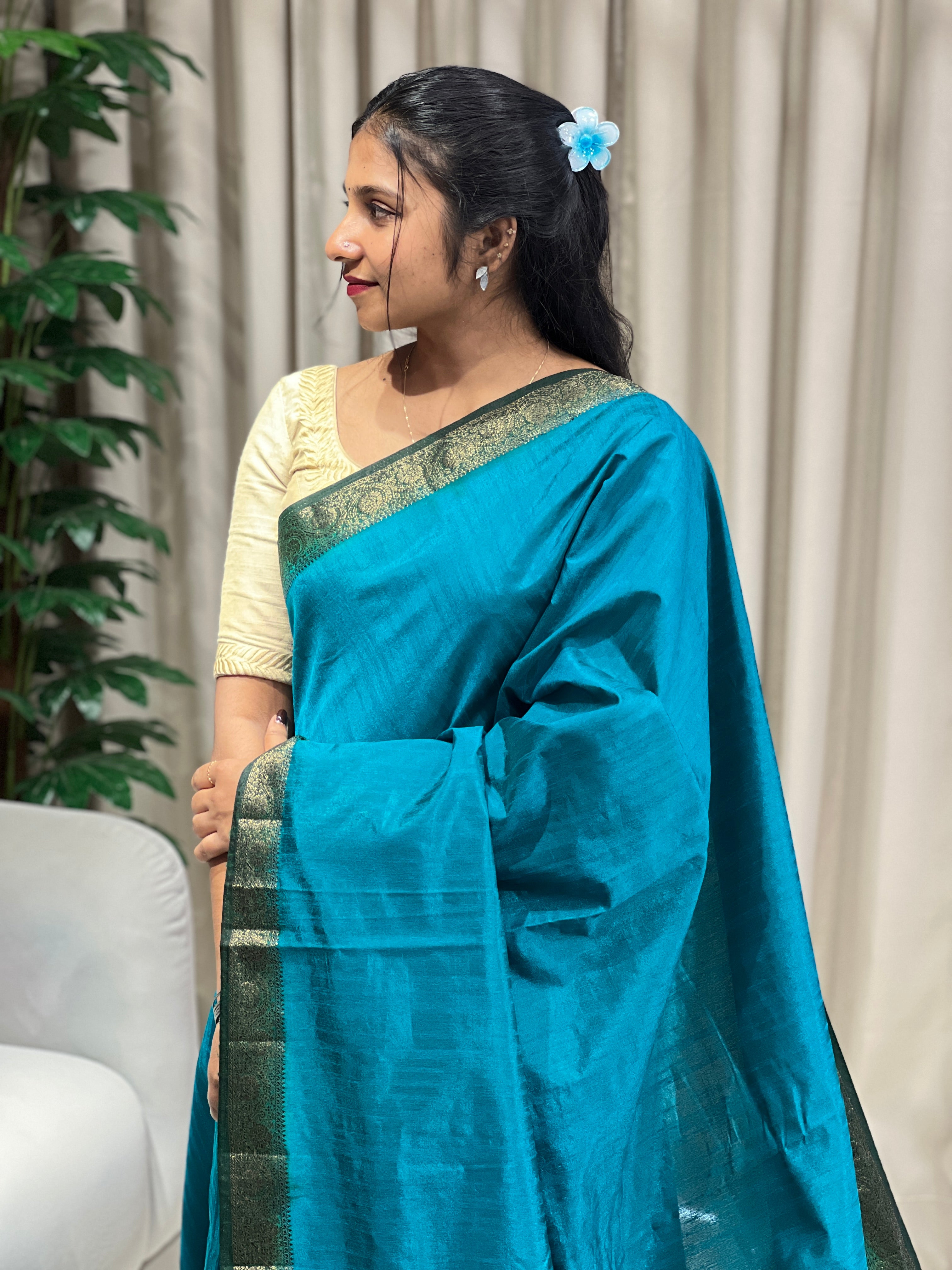 Zari Detailed Cotton Silk Saree | YNG993