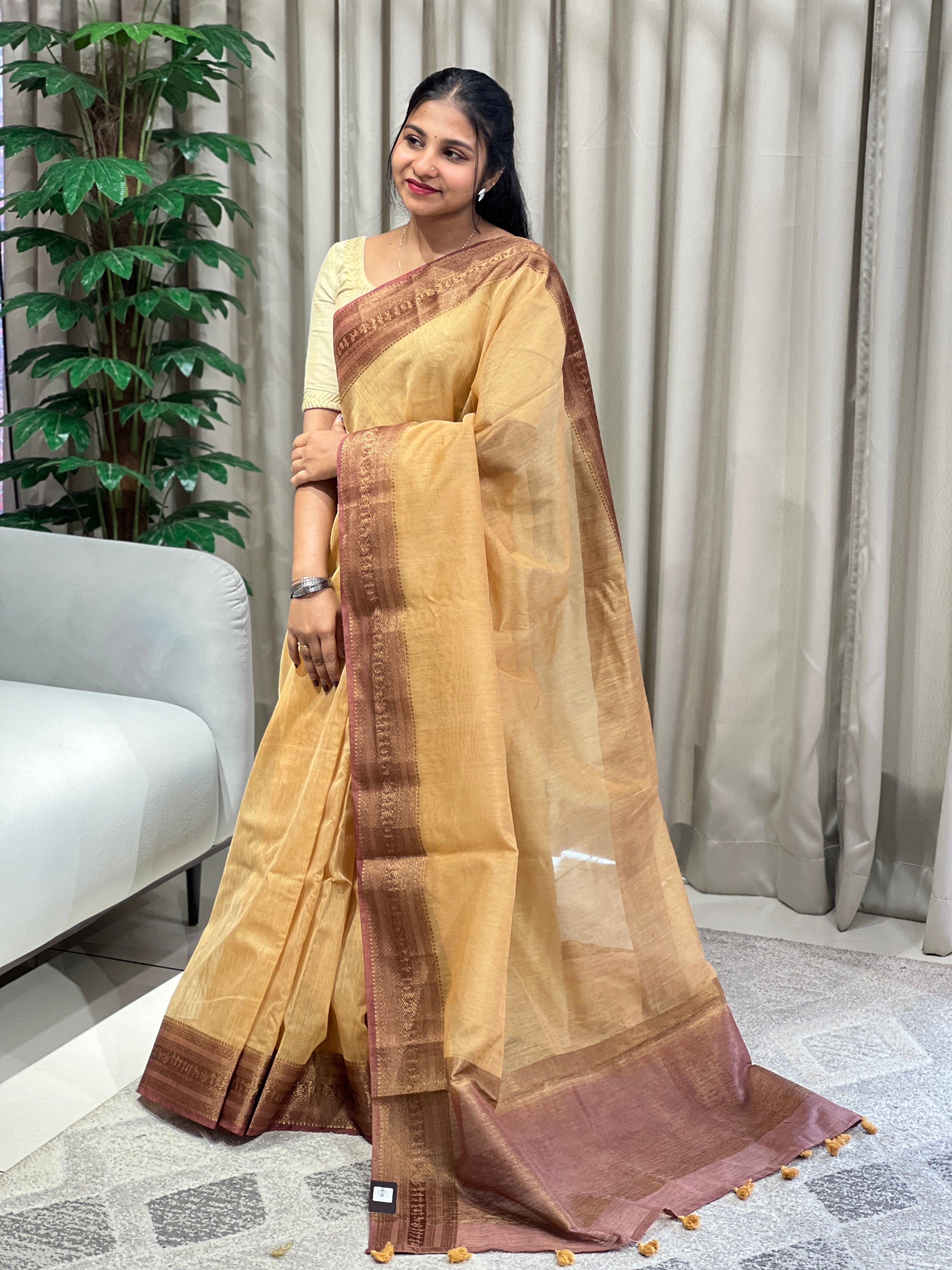 Warli Border Detailed Cotton Silk Saree | YNG990